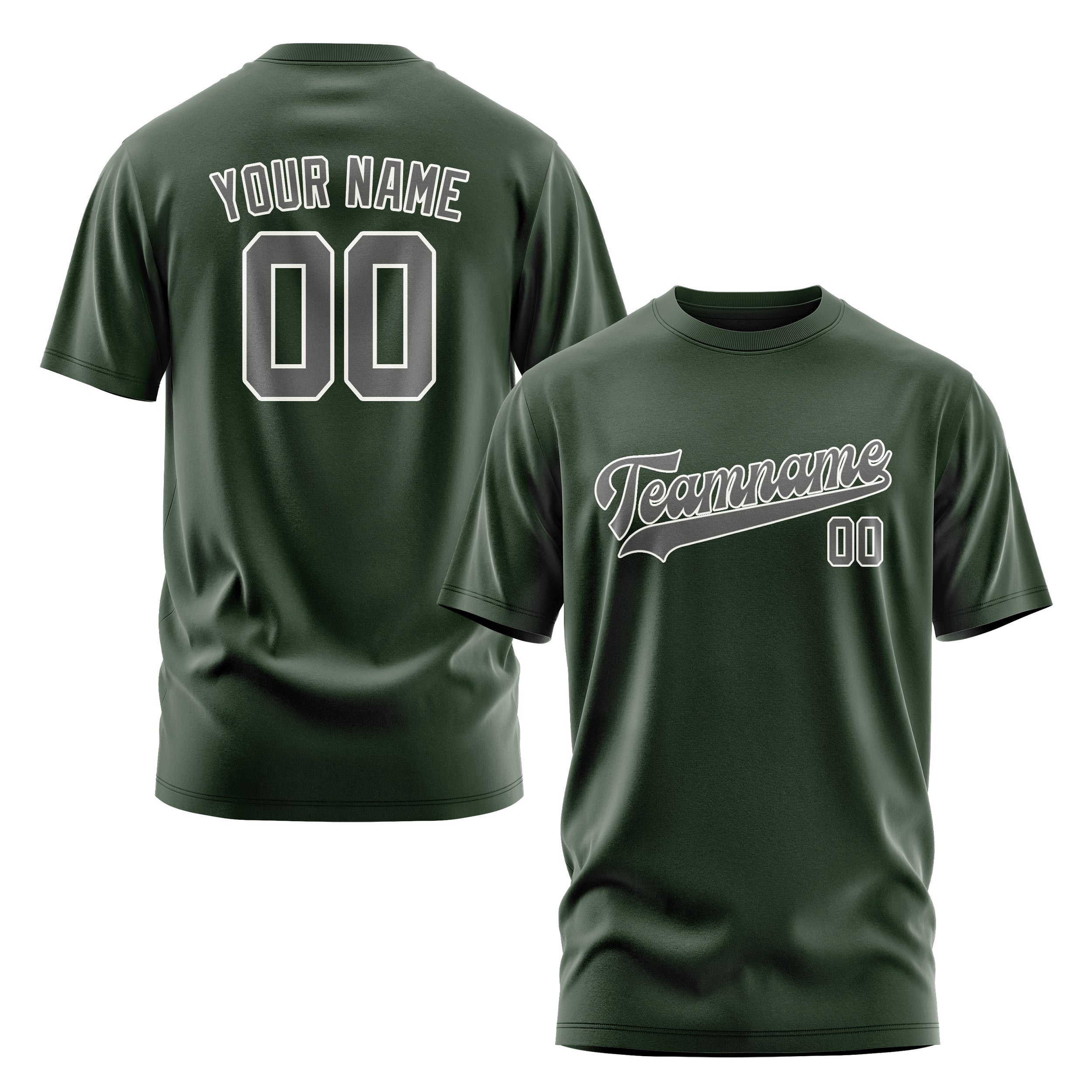 Maßgeschneidertes Tannengrün Dunkelgrau T-Shirt