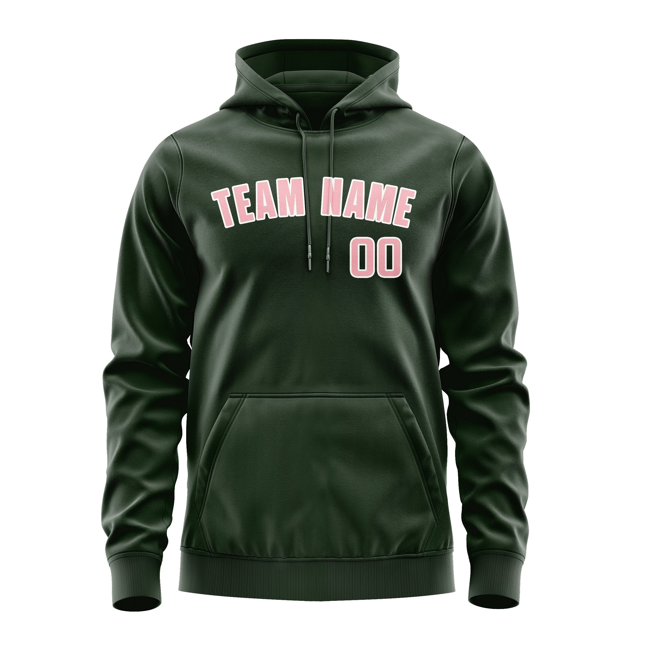 Maßgeschneidertes Tannengrün Rosa Hoodie