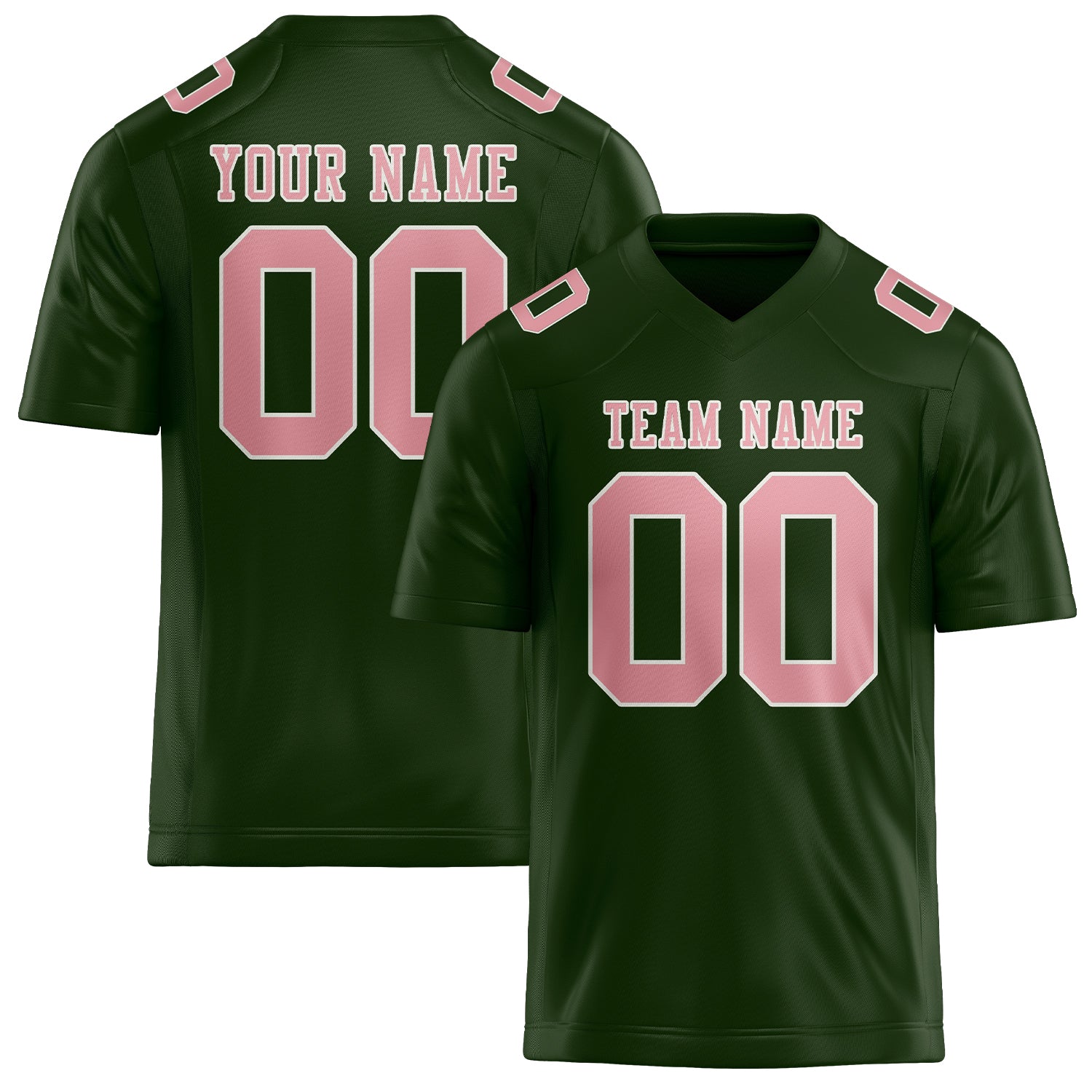 Maßgeschneidertes Professionelles Tannengrün Rosa Rugbytrikot