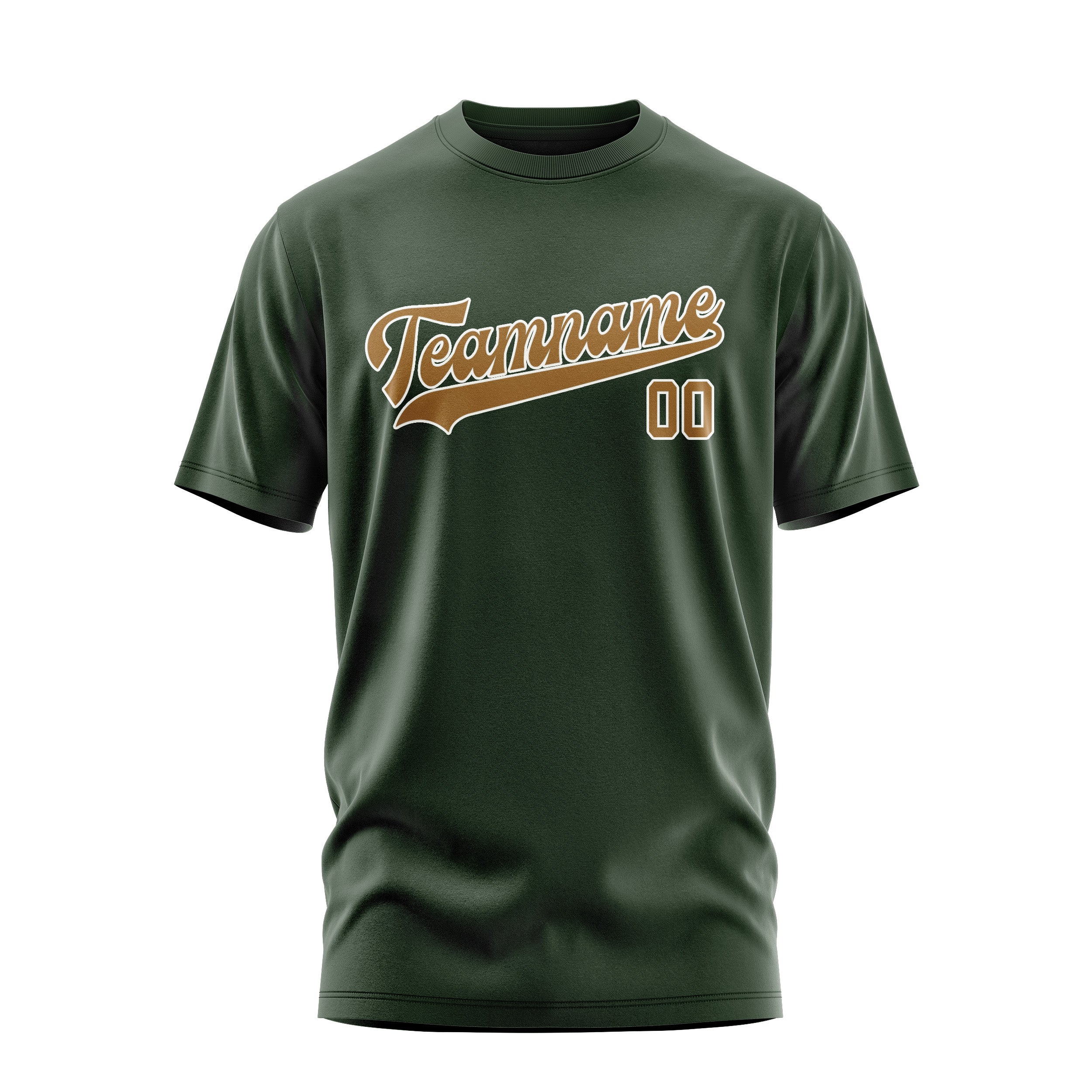 Maßgeschneidertes Tannengrün Khaki T-Shirt
