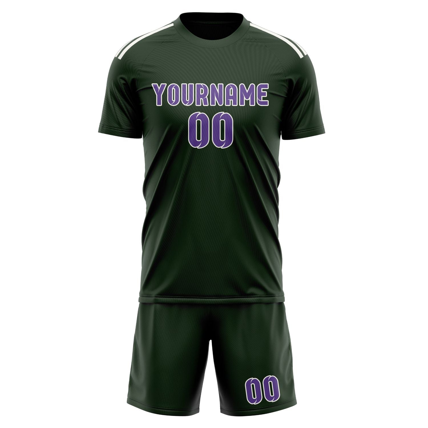 Maßgeschneidertes Professionelles Tannengrün Lavendel Fußballtrikot-Set