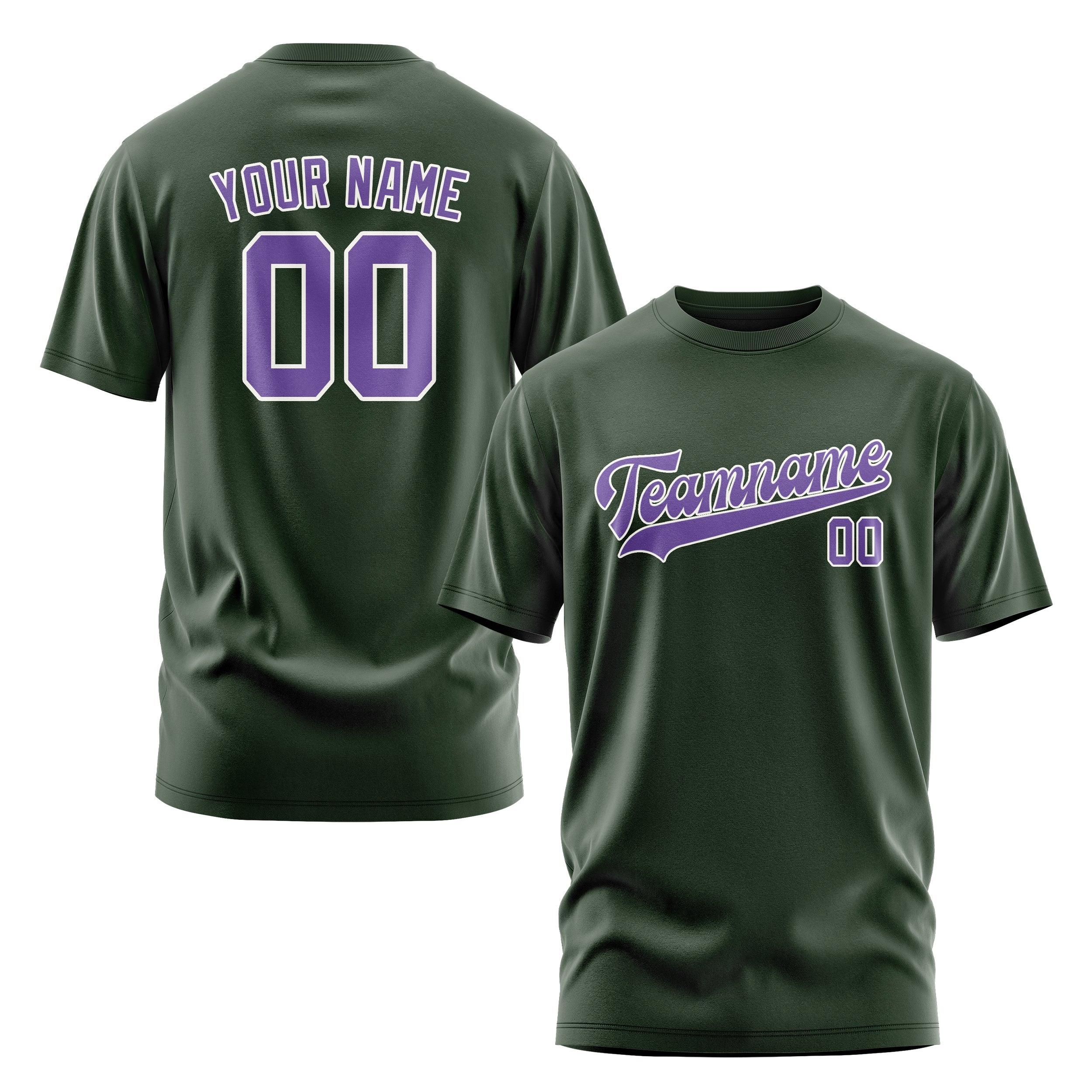 Maßgeschneidertes Tannengrün Lavendel T-Shirt