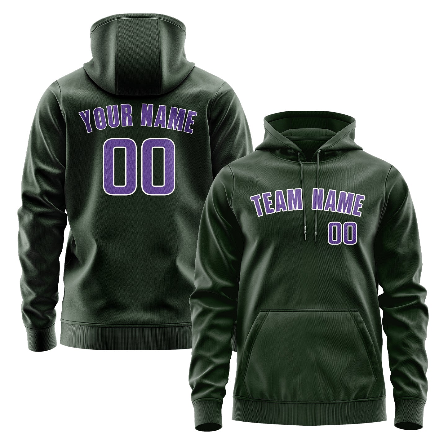 Maßgeschneidertes Tannengrün Lavendel Hoodie