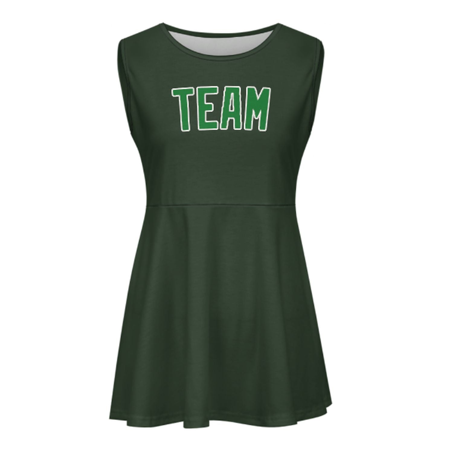 Abito da cheerleader verde smeraldo e verde abete su misura