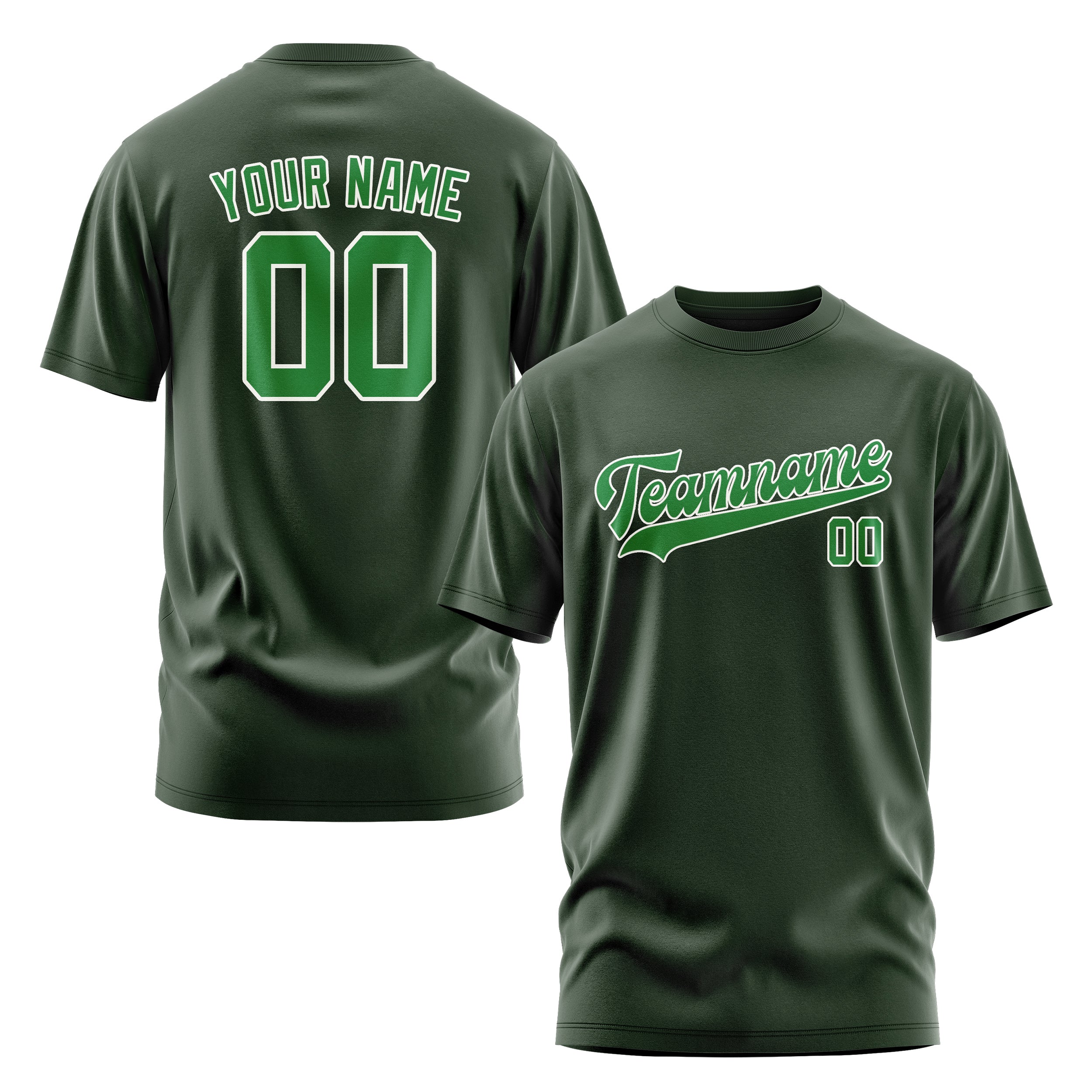 Maßgeschneidertes Tannengrün Smaragdgrün T-Shirt