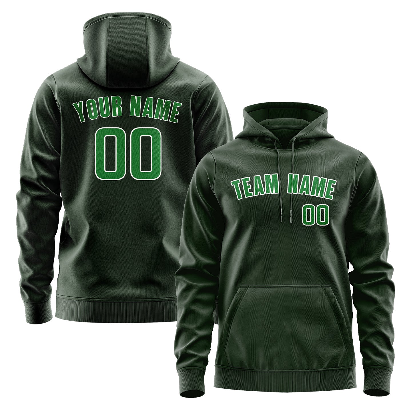 Maßgeschneidertes Tannengrün Smaragdgrün Hoodie