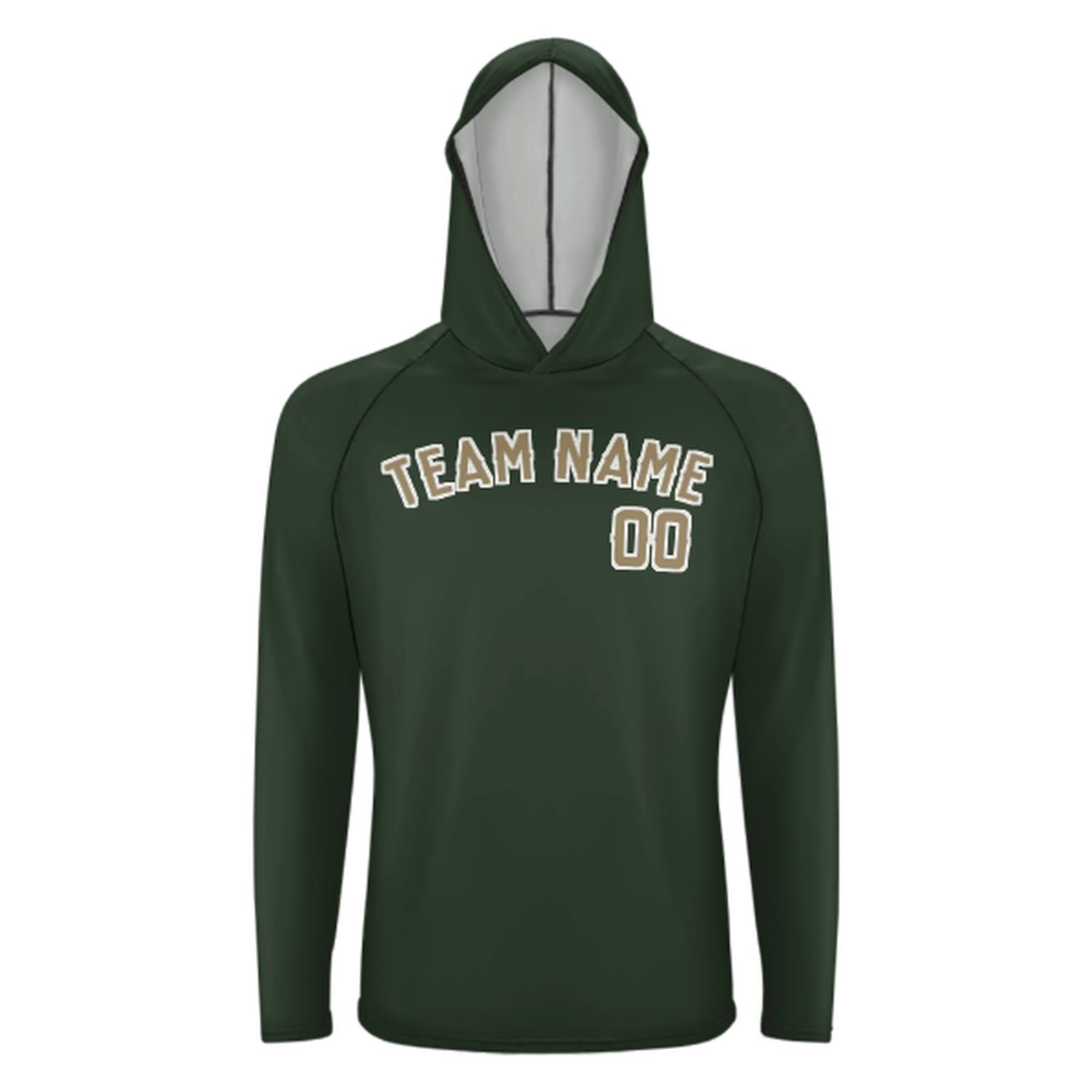 Prilagođeni jela zelena paklena uv-hoodie