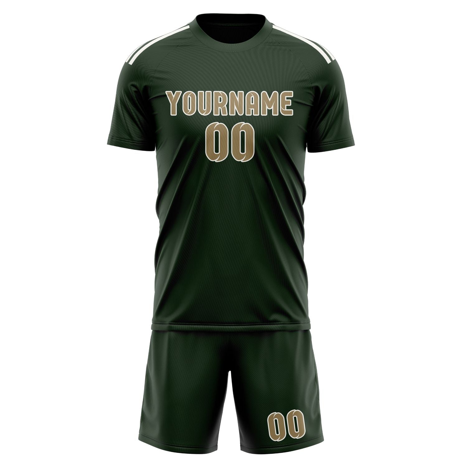 Maßgeschneidertes Professionelles Tannengrün Hellkhaki Fußballtrikot-Set