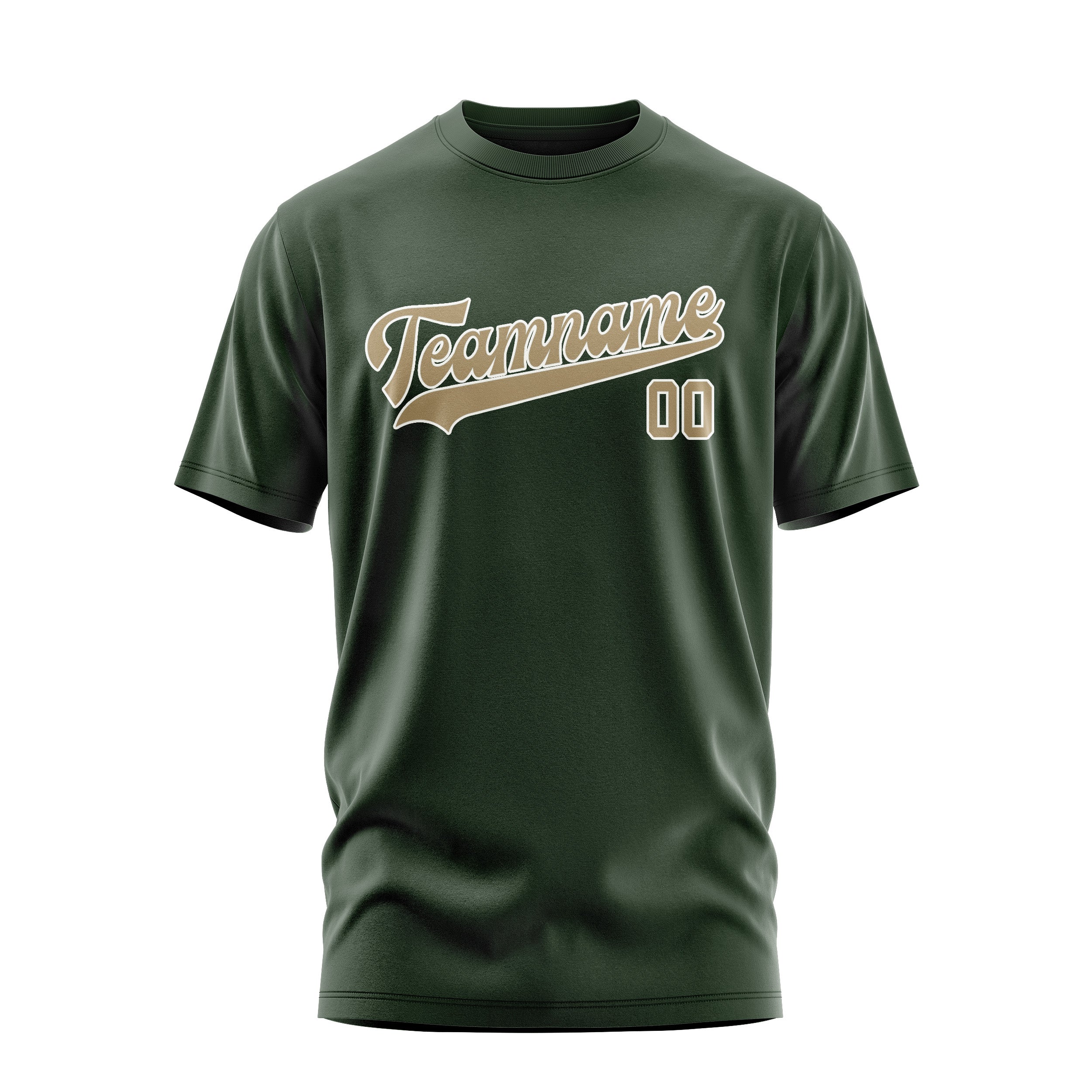 Maßgeschneidertes Tannengrün Hellkhaki T-Shirt