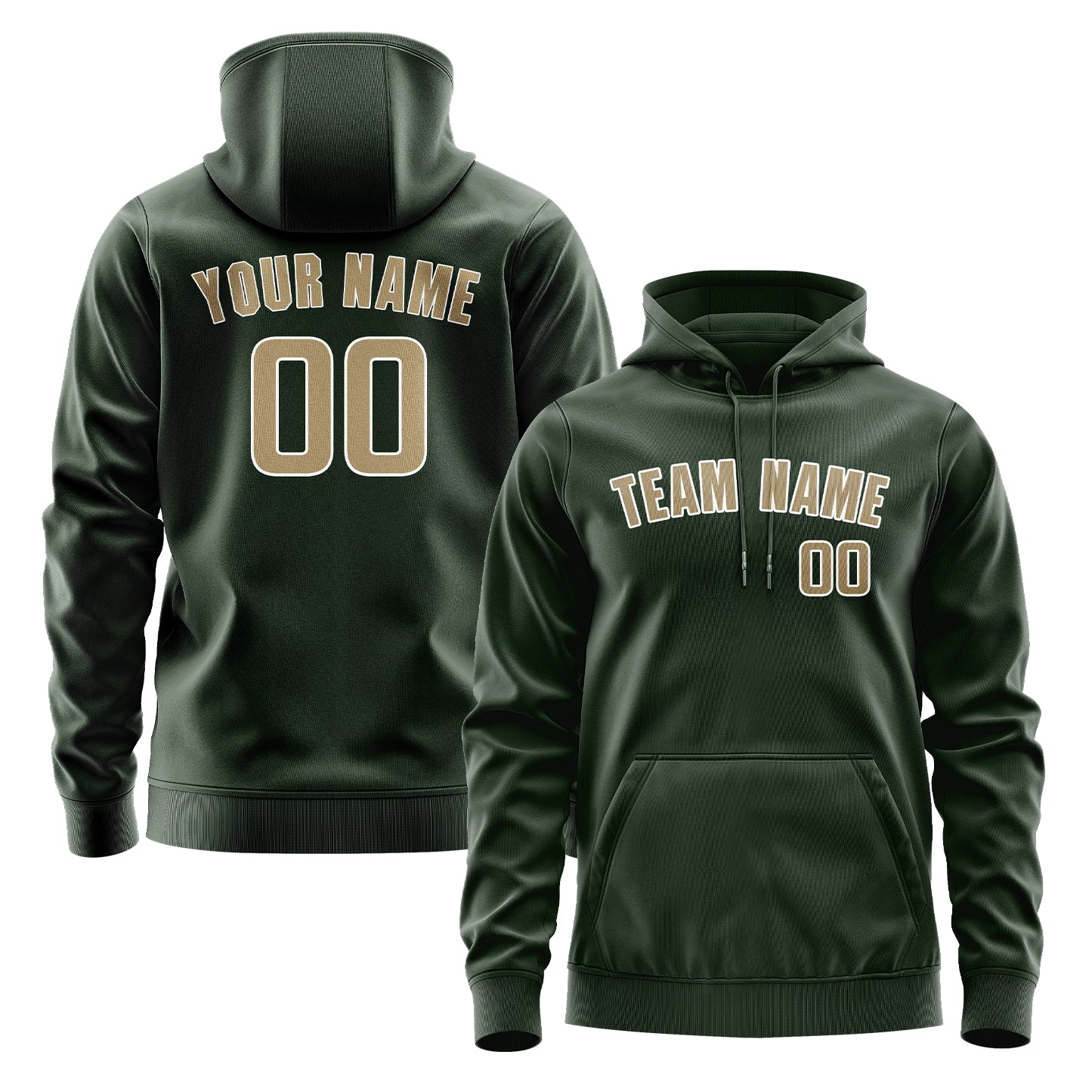 Maßgeschneidertes Tannengrün Hellkhaki Hoodie