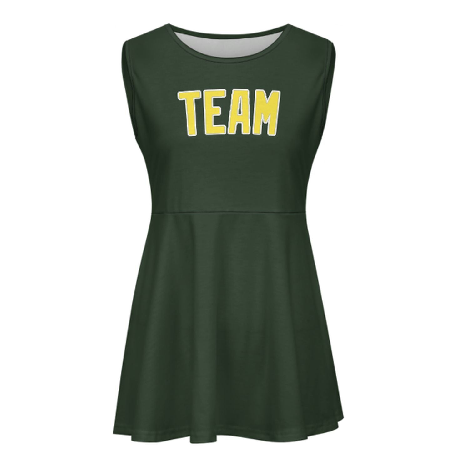 Abito da cheerleader giallo pallido verde pino su misura