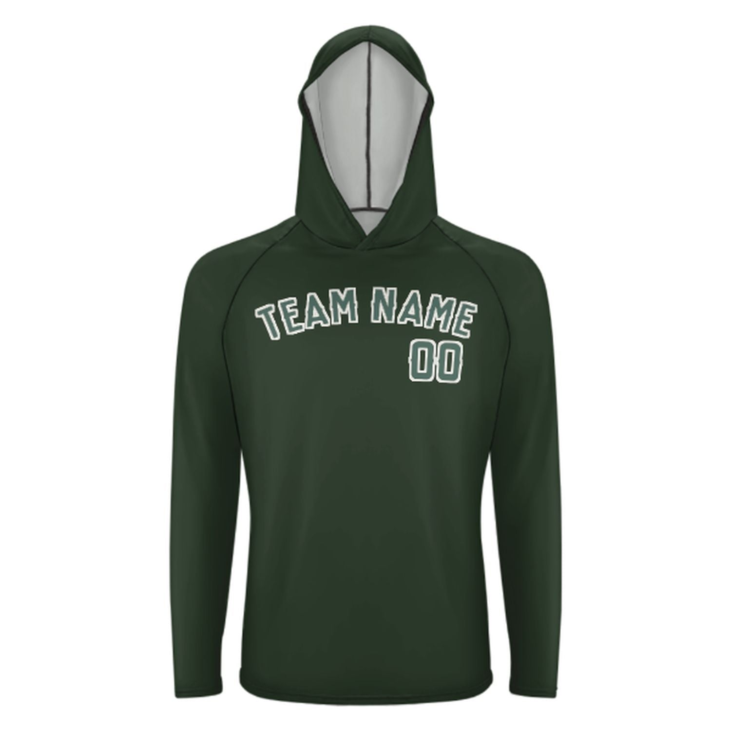Prilagođeni jelsko zeleno plavo-zeleni UV-Hoodie