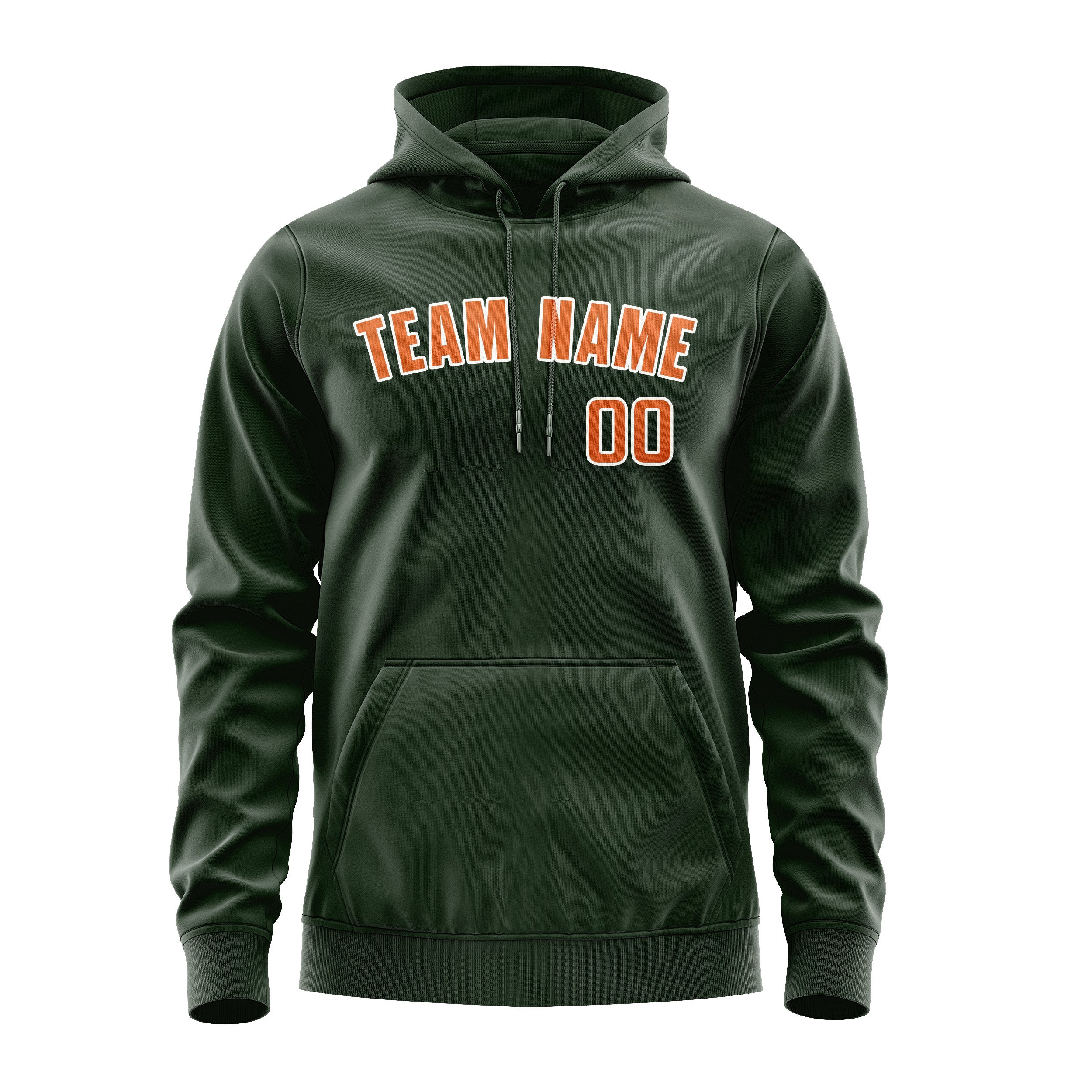 Maßgeschneidertes Tannengrün Orange Hoodie