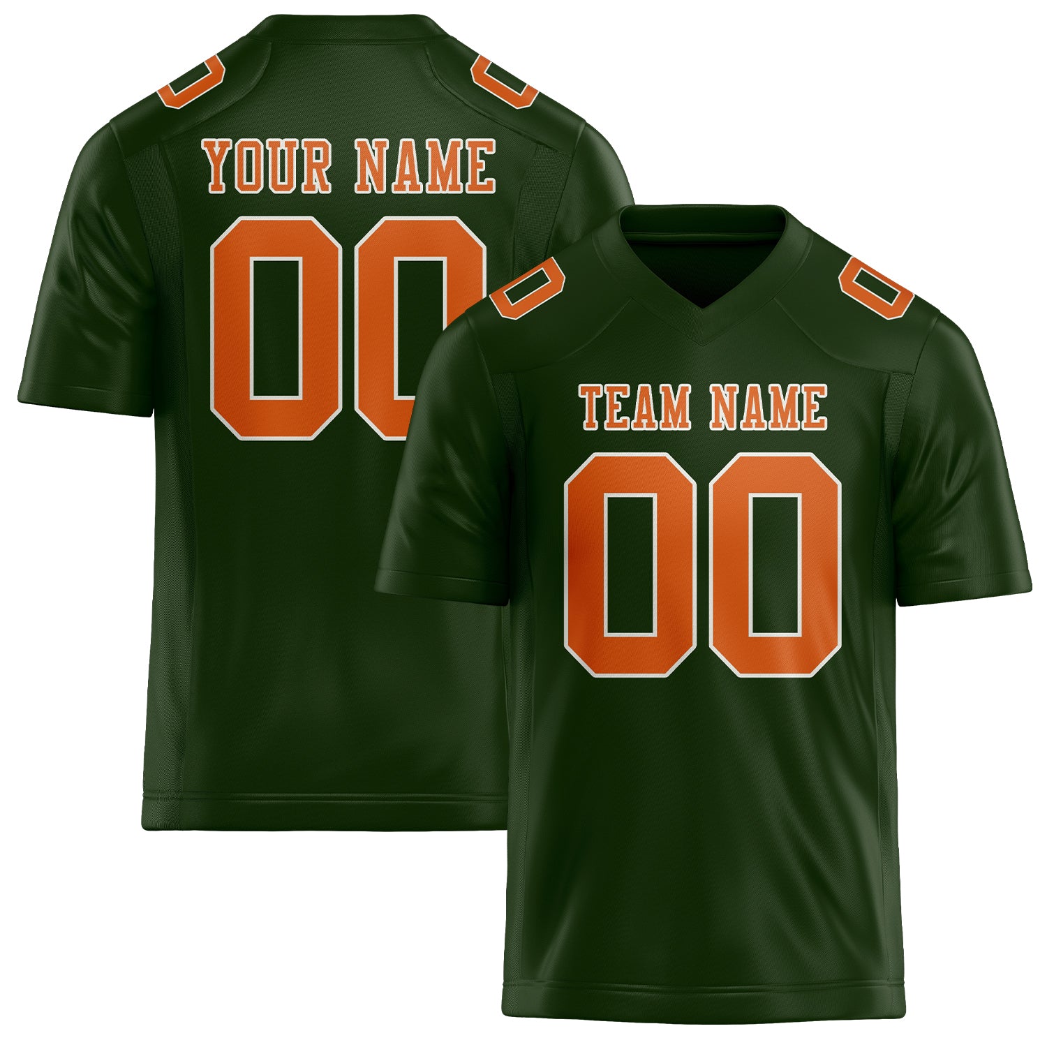 Maßgeschneidertes Professionelles Tannengrün Orange Rugbytrikot