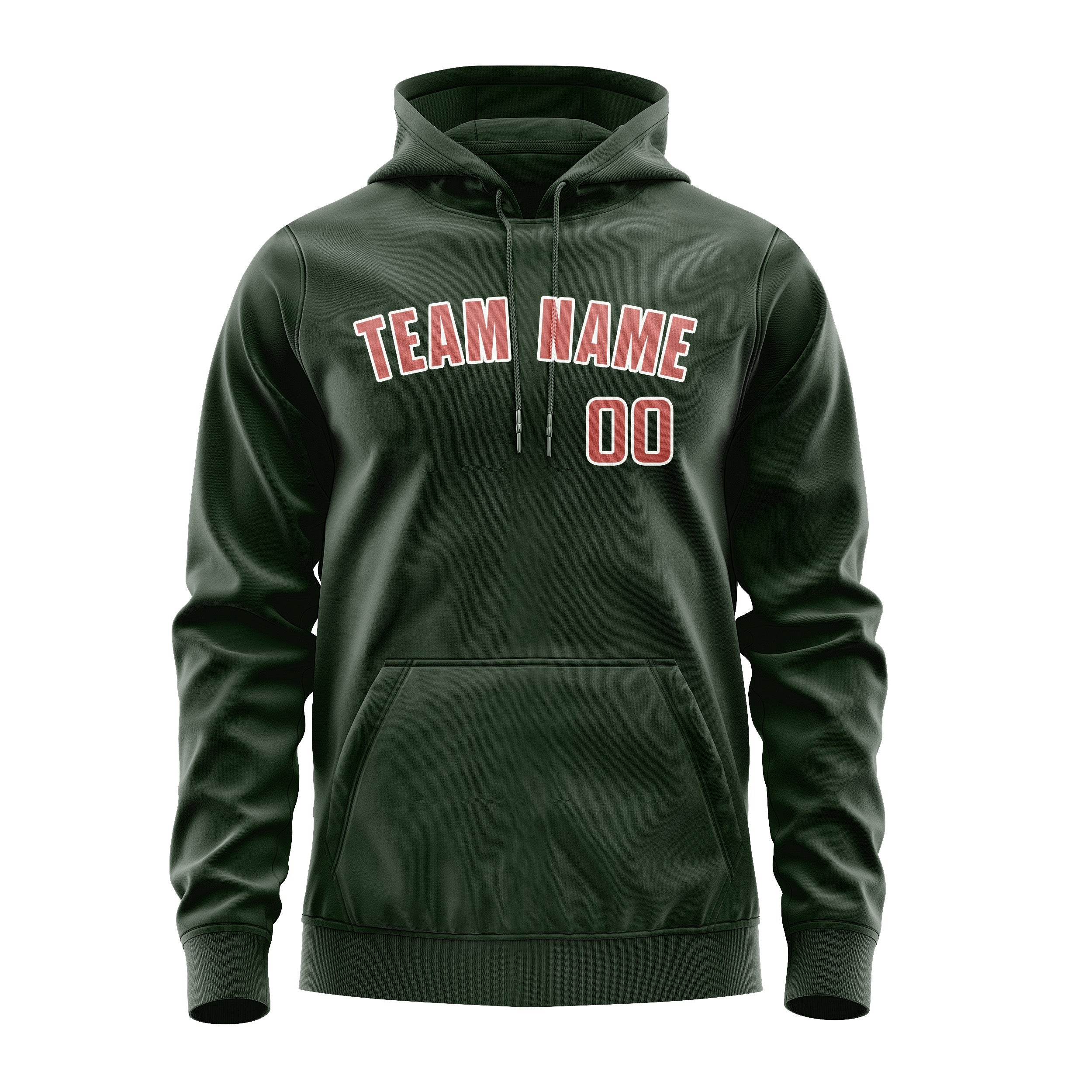 Maßgeschneidertes Tannengrün Kupferrose Hoodie
