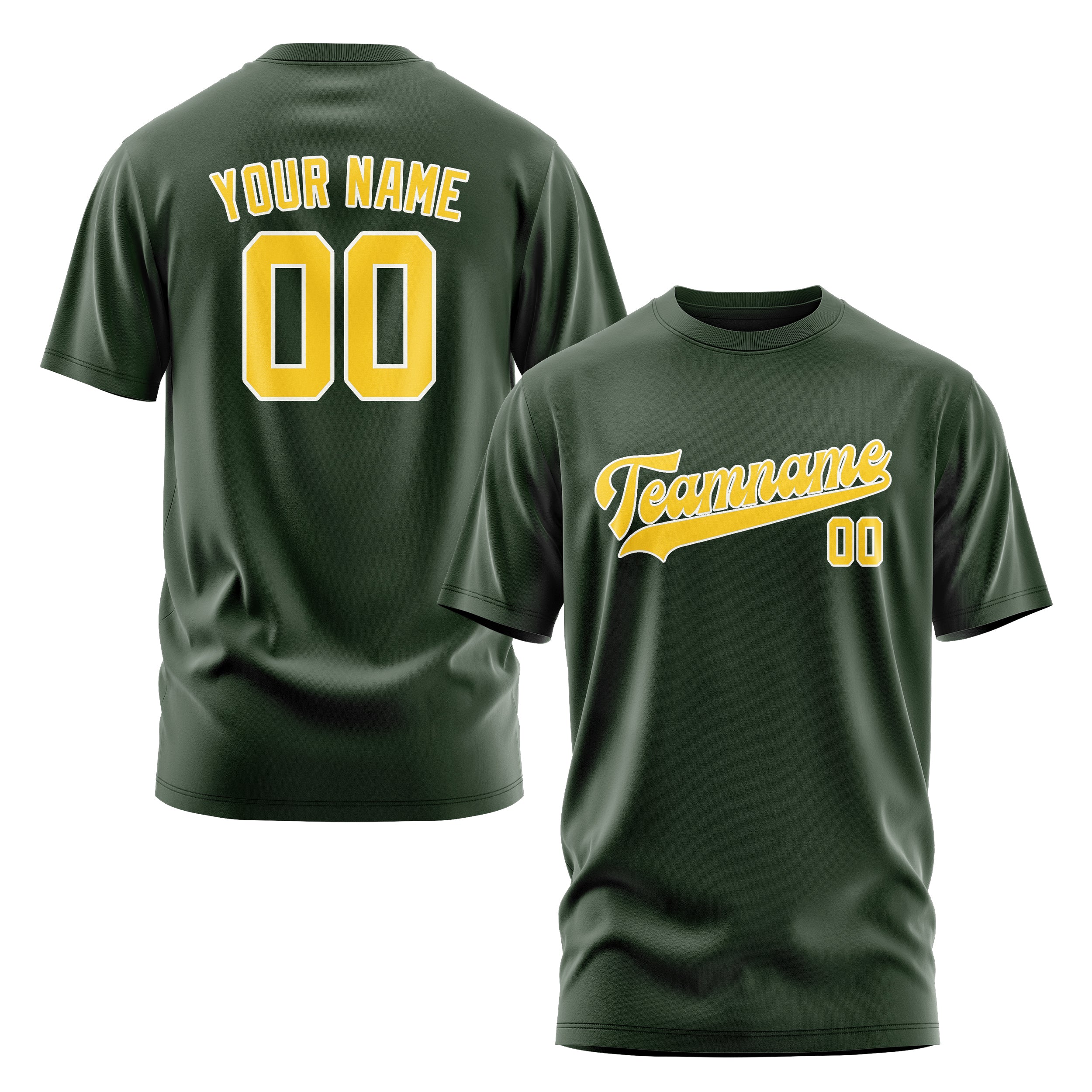 Maßgeschneidertes Tannengrün Gold T-Shirt