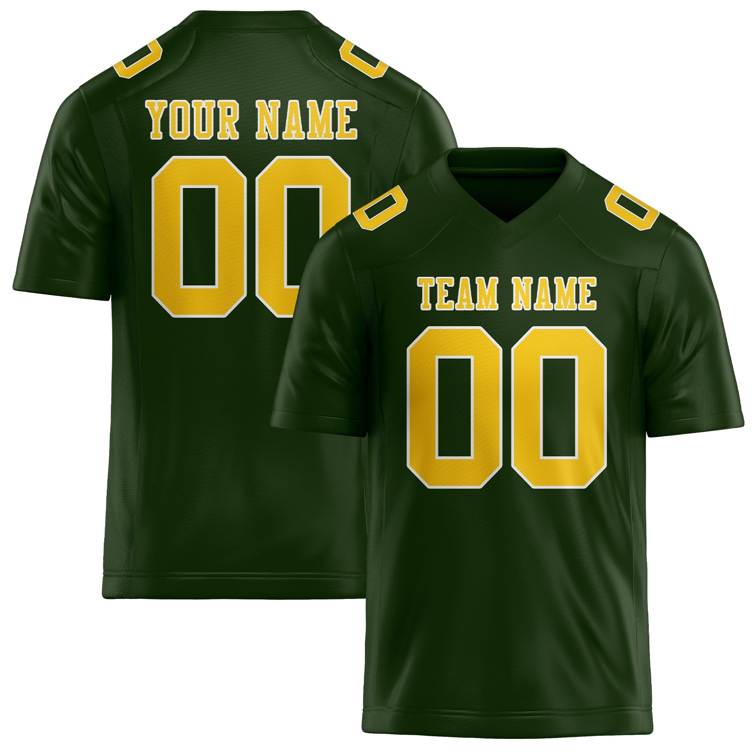 Maßgeschneidertes Professionelles Tannengrün Gold Rugbytrikot