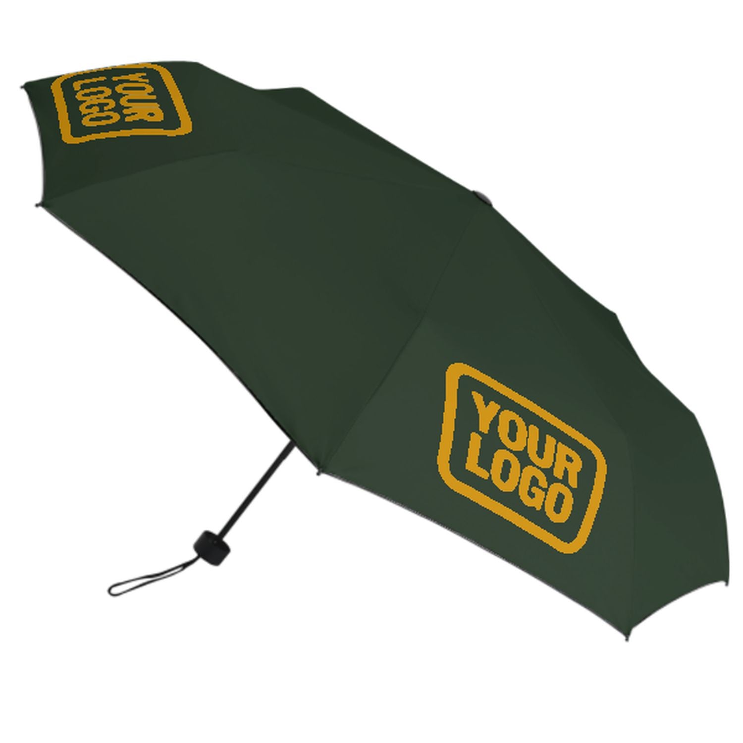 Maßgeschneidertes Tannengrün Gelb Automatik-Regenschirm