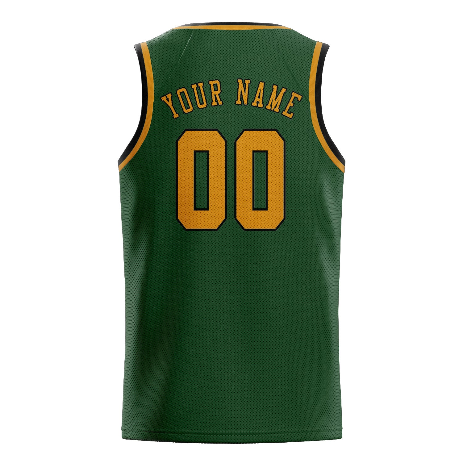 Benutzerdefiniertes Professionelles Tannengrün Gelb Basketballtrikot