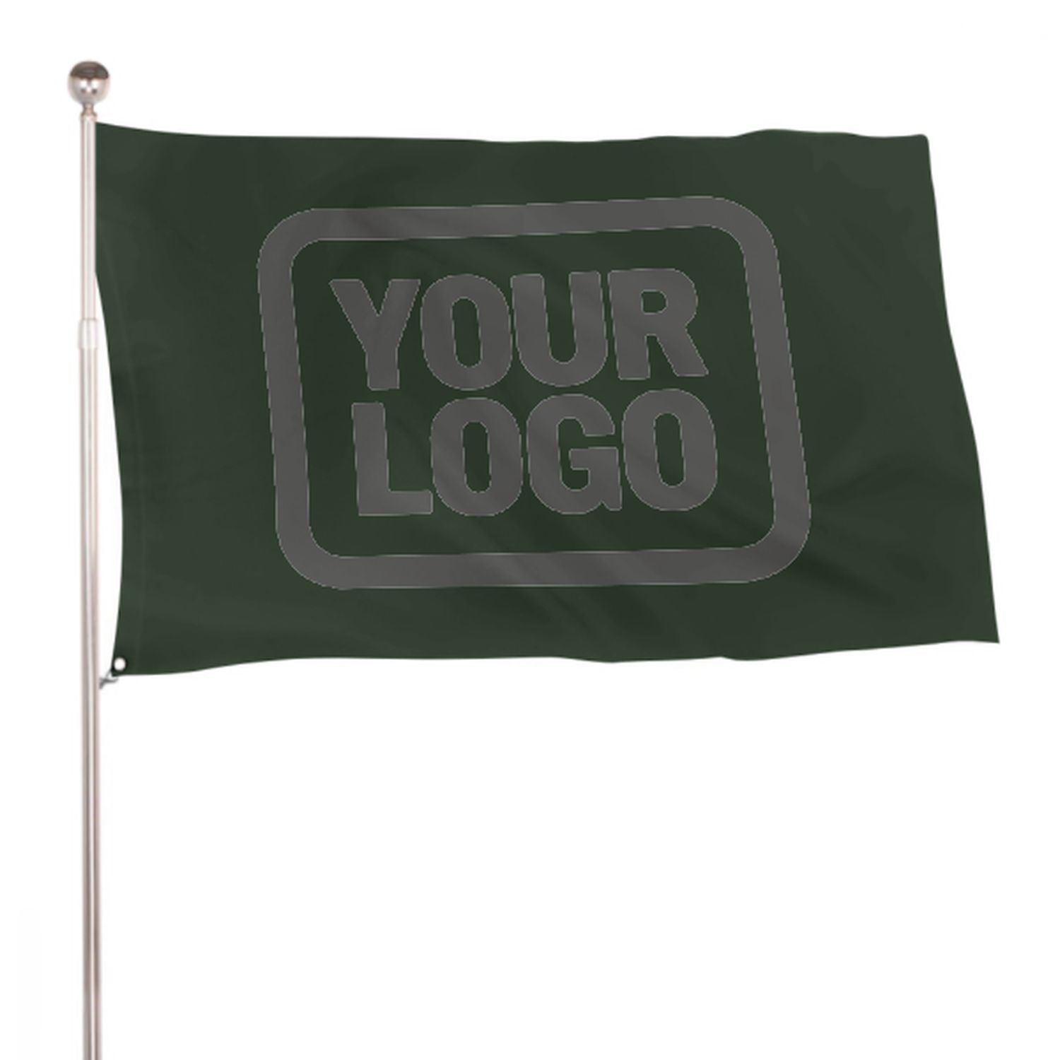 Maßgeschneidertes Tannengrün Dunkelgrau Flagge