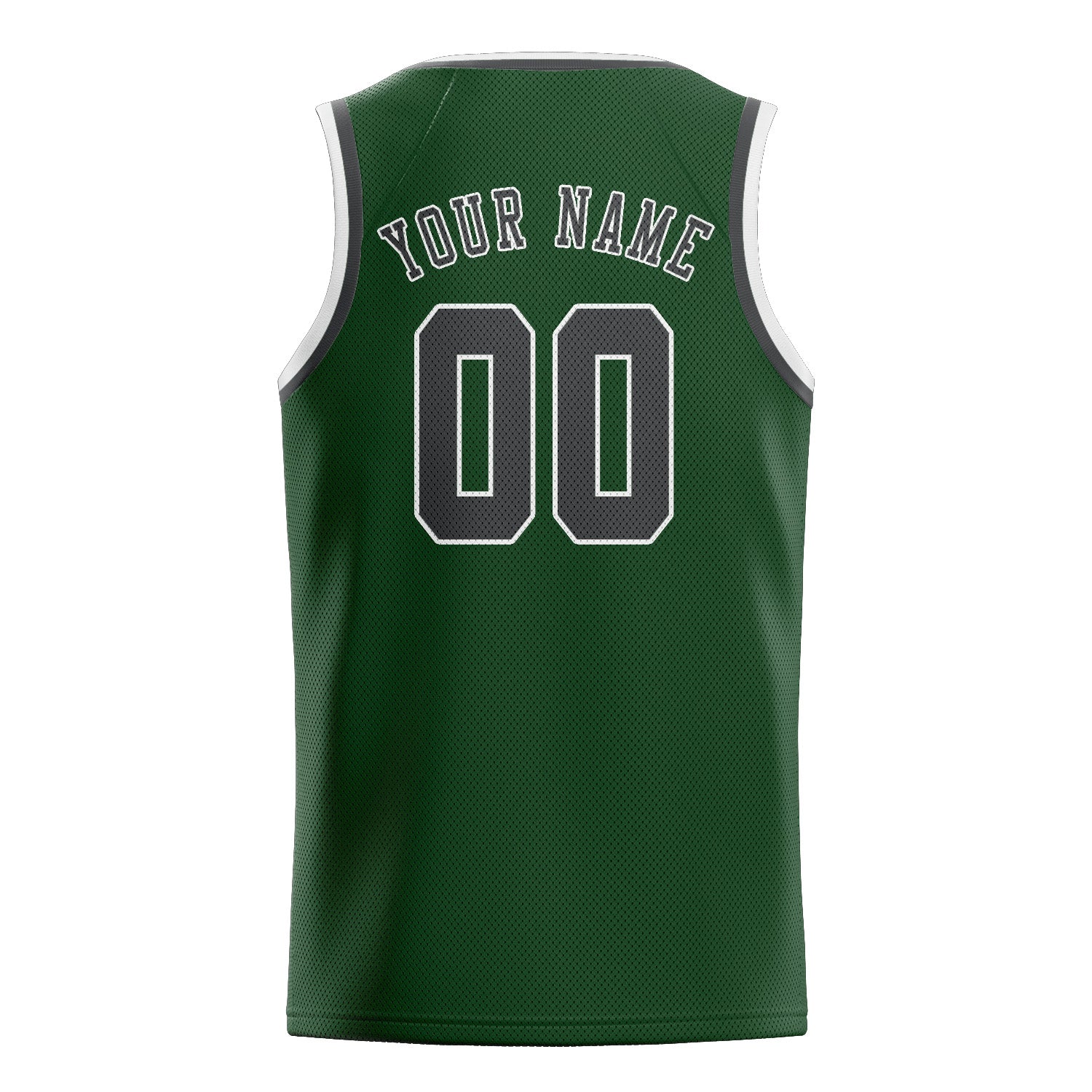 Benutzerdefiniertes Professionelles Tannengrün Dunkelgrau Basketballtrikot
