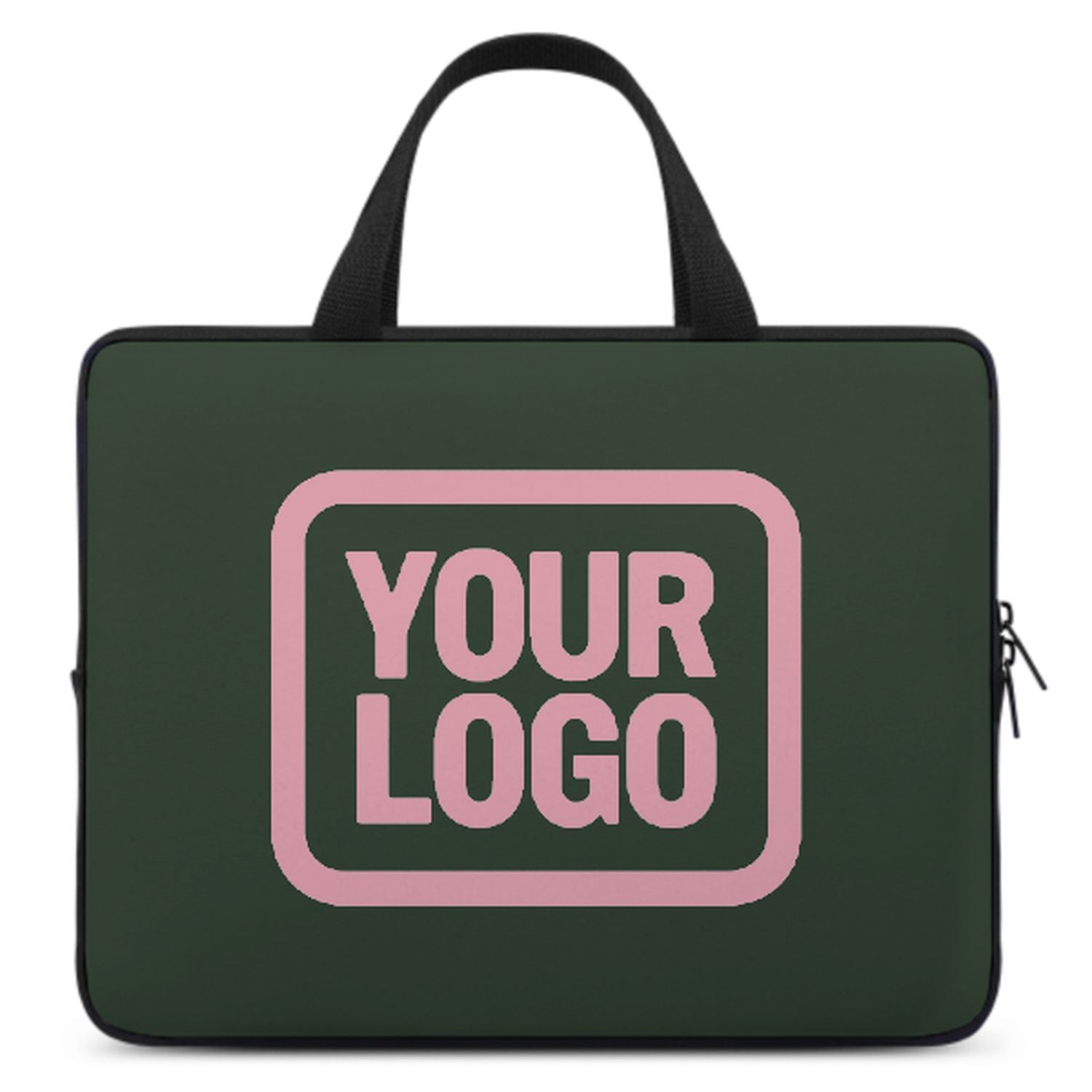 Maßgeschneidertes Tannengrün Light Pink Laptop Tasche