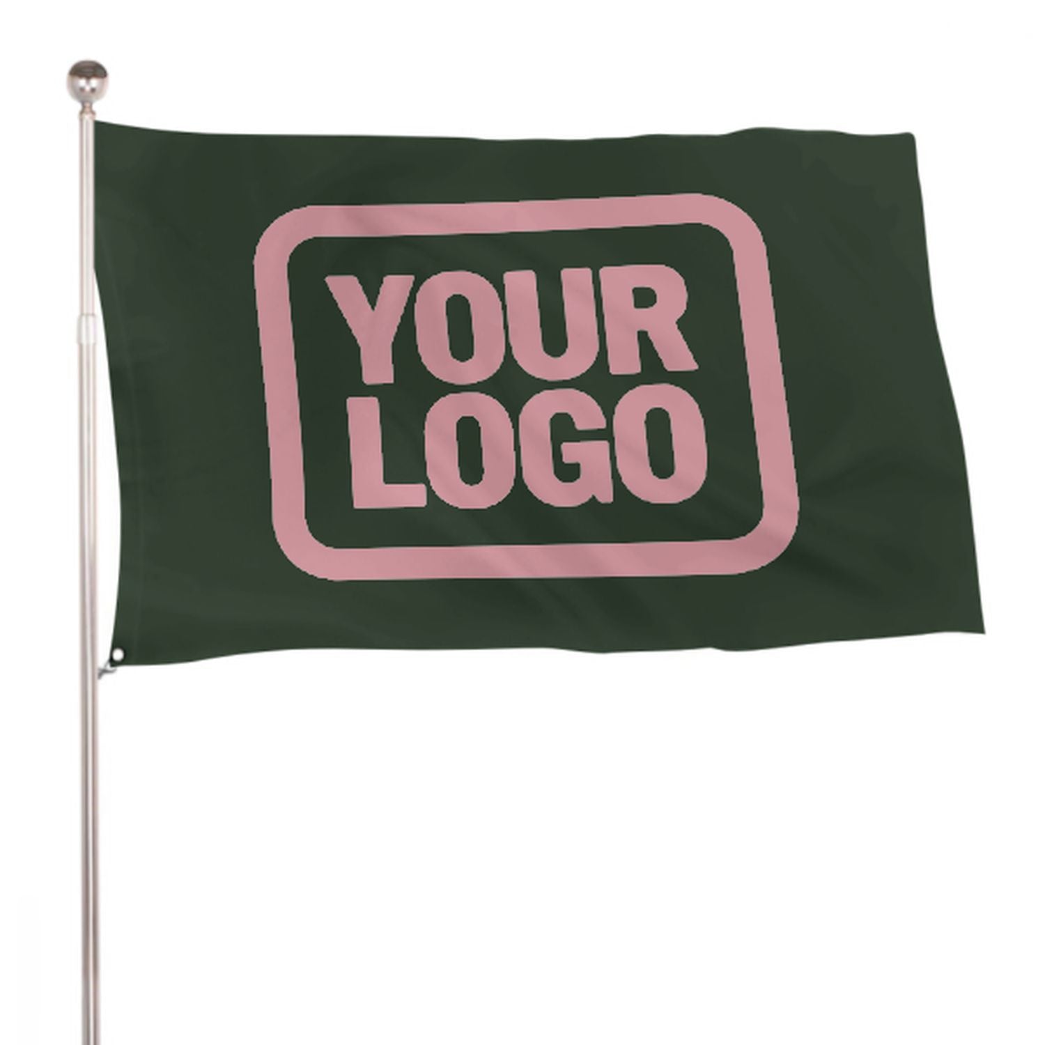 Maßgeschneidertes Tannengrün Rosa Flagge