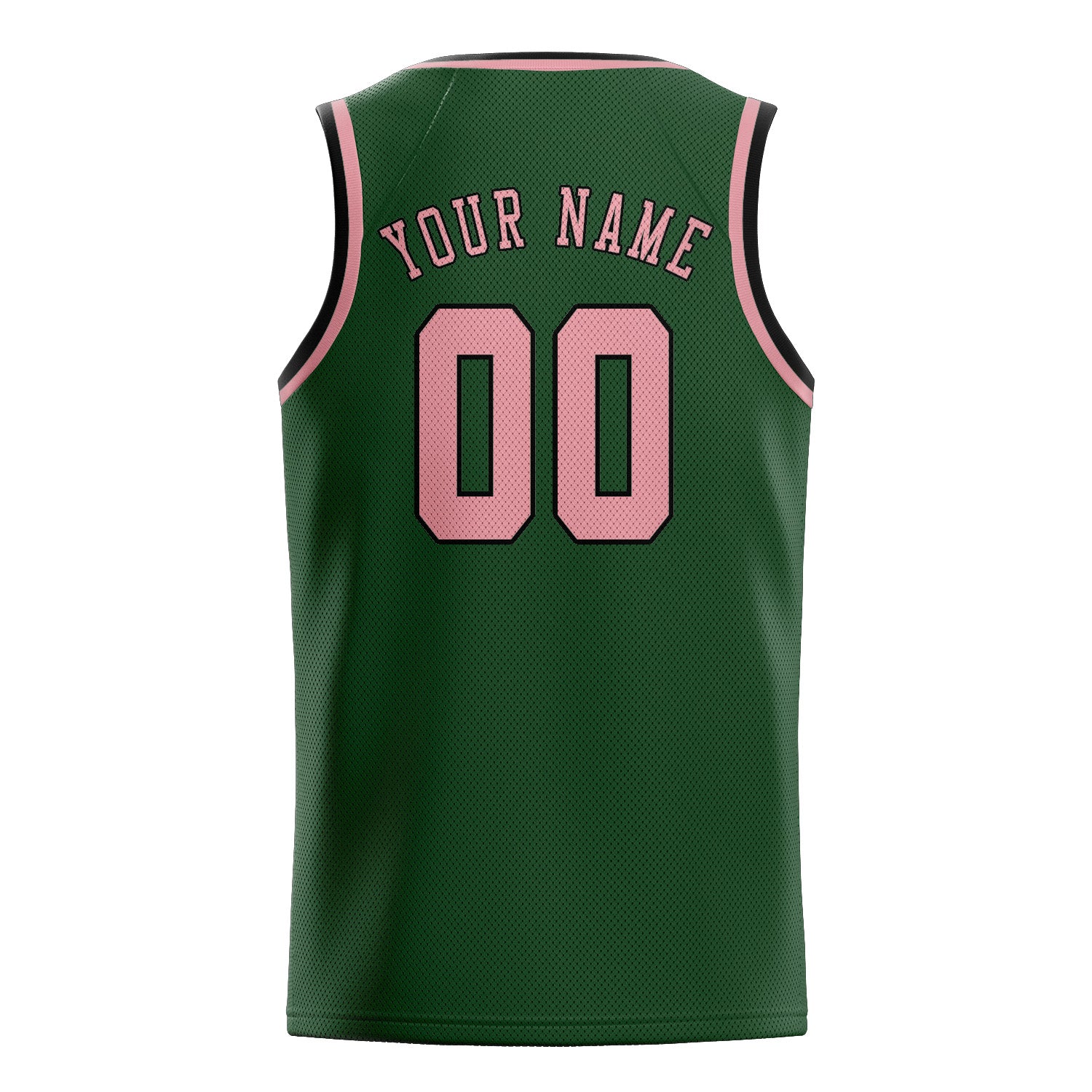 Benutzerdefiniertes Professionelles Tannengrün Rosa Basketballtrikot