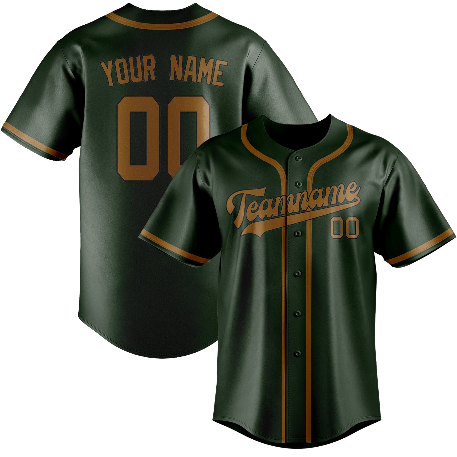 Benutzerdefiniertes Professionelles Tannengrün Khaki Baseballtrikot