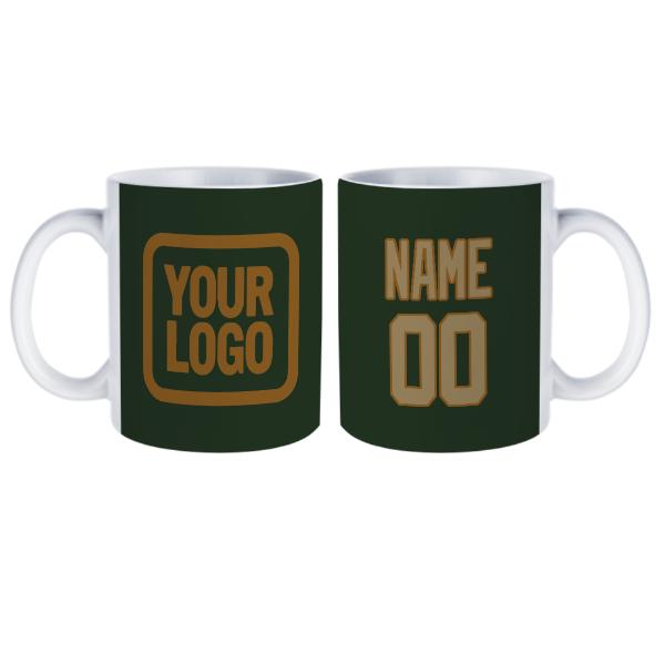 Tazza personalizzata verde abete chiaro color cachi
