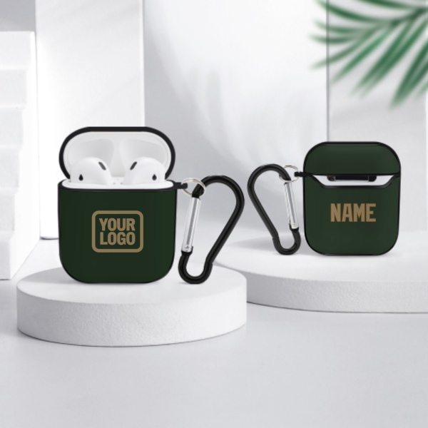 Maßgeschneidertes Tannengrün Hellkhaki AirPods-Hülle