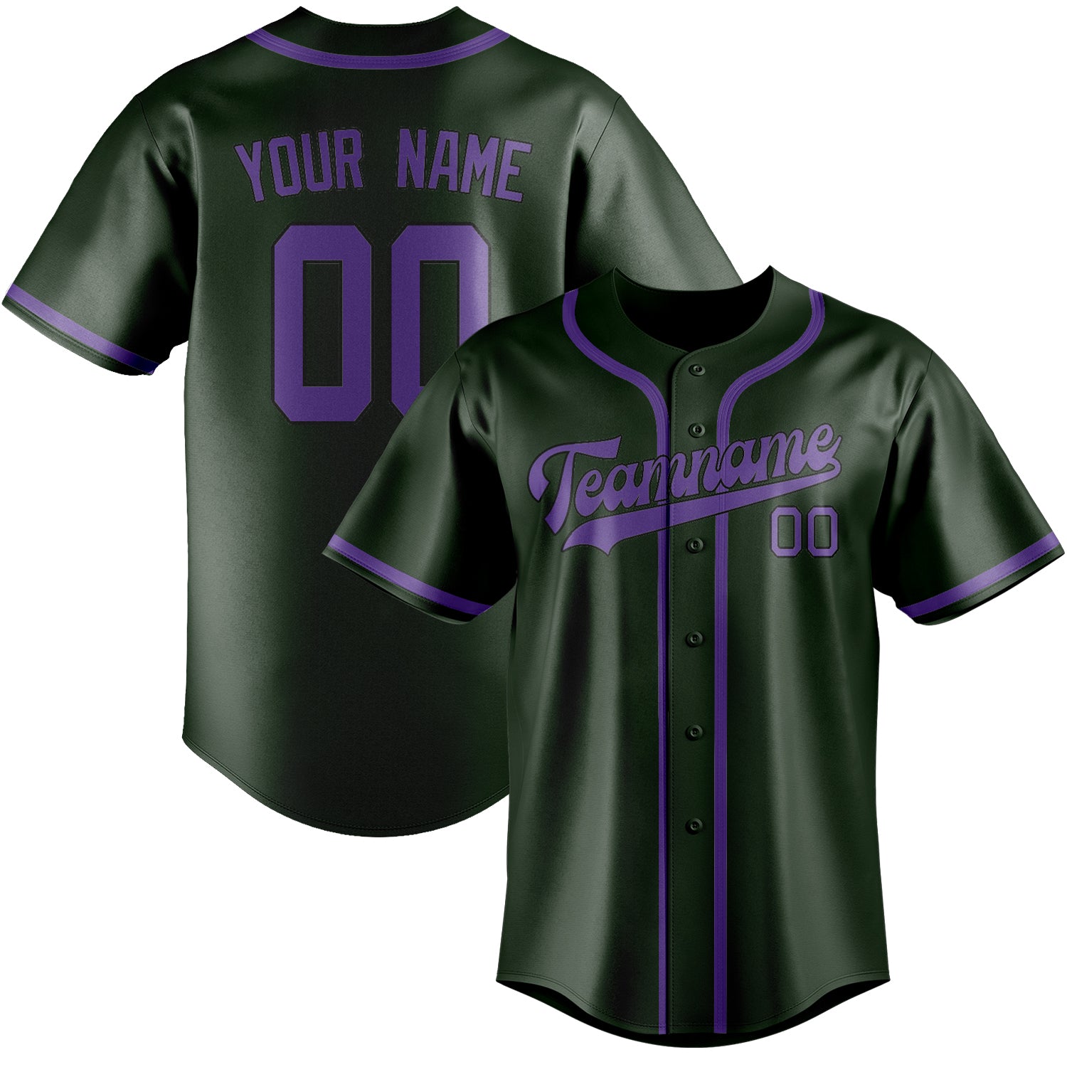 Benutzerdefiniertes Professionelles Tannengrün Lavendel Baseballtrikot