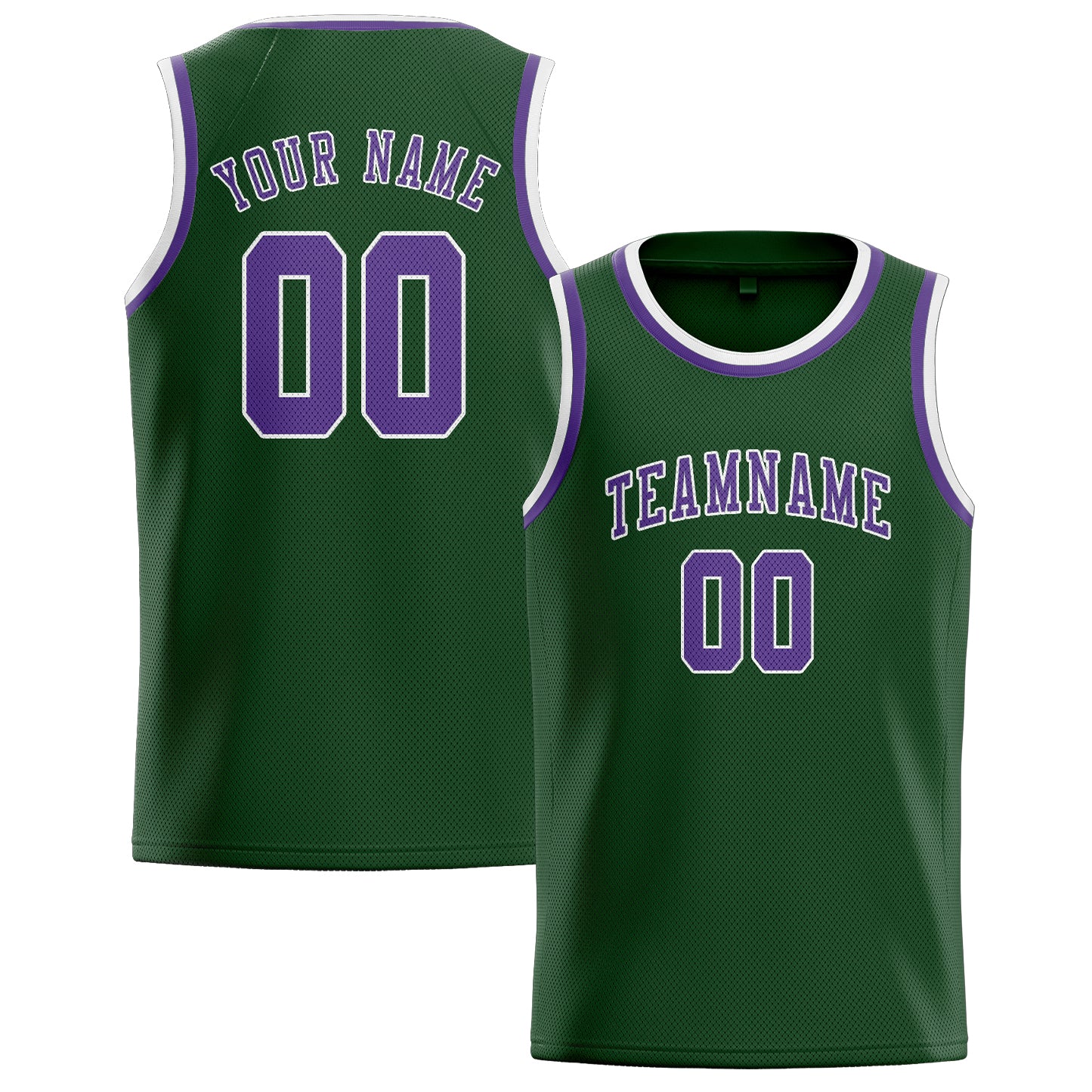 Benutzerdefiniertes Professionelles Tannengrün Lavendel Basketballtrikot