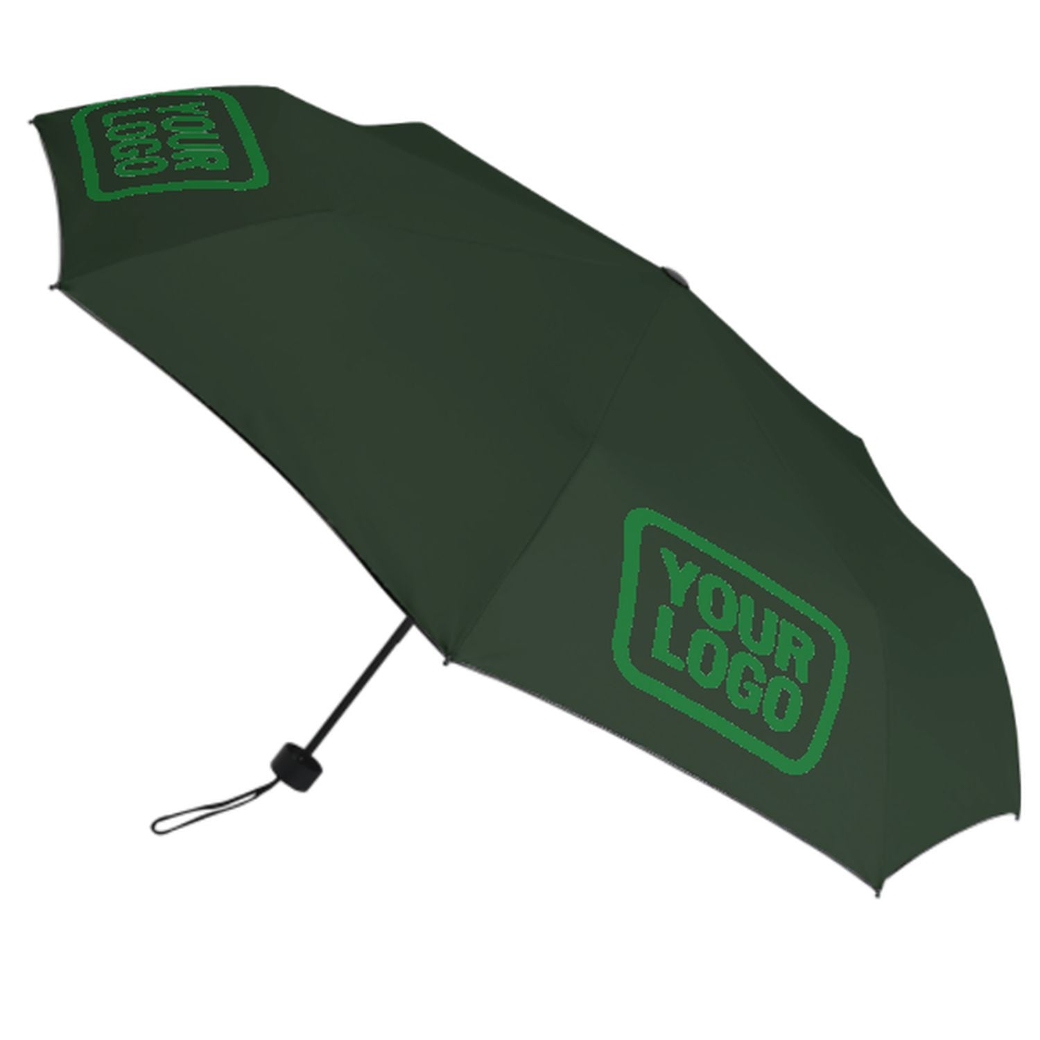 Maßgeschneidertes Tannengrün Smaragdgrün Automatik-Regenschirm