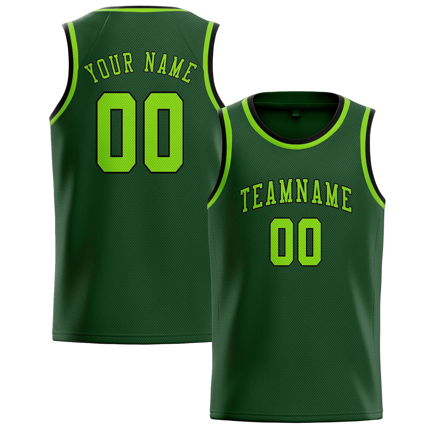 Benutzerdefiniertes Professionelles Tannengrün Smaragdgrün Basketballtrikot