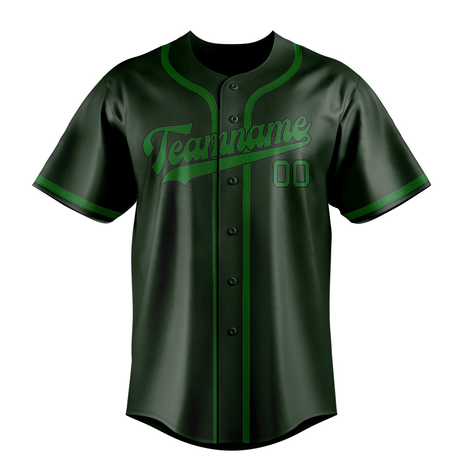 Benutzerdefiniertes Professionelles Tannengrün Smaragdgrün Baseballtrikot