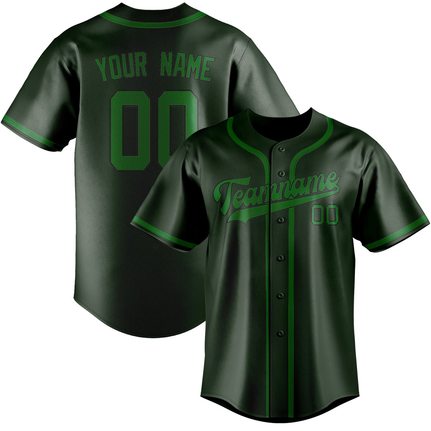 Benutzerdefiniertes Professionelles Tannengrün Smaragdgrün Baseballtrikot