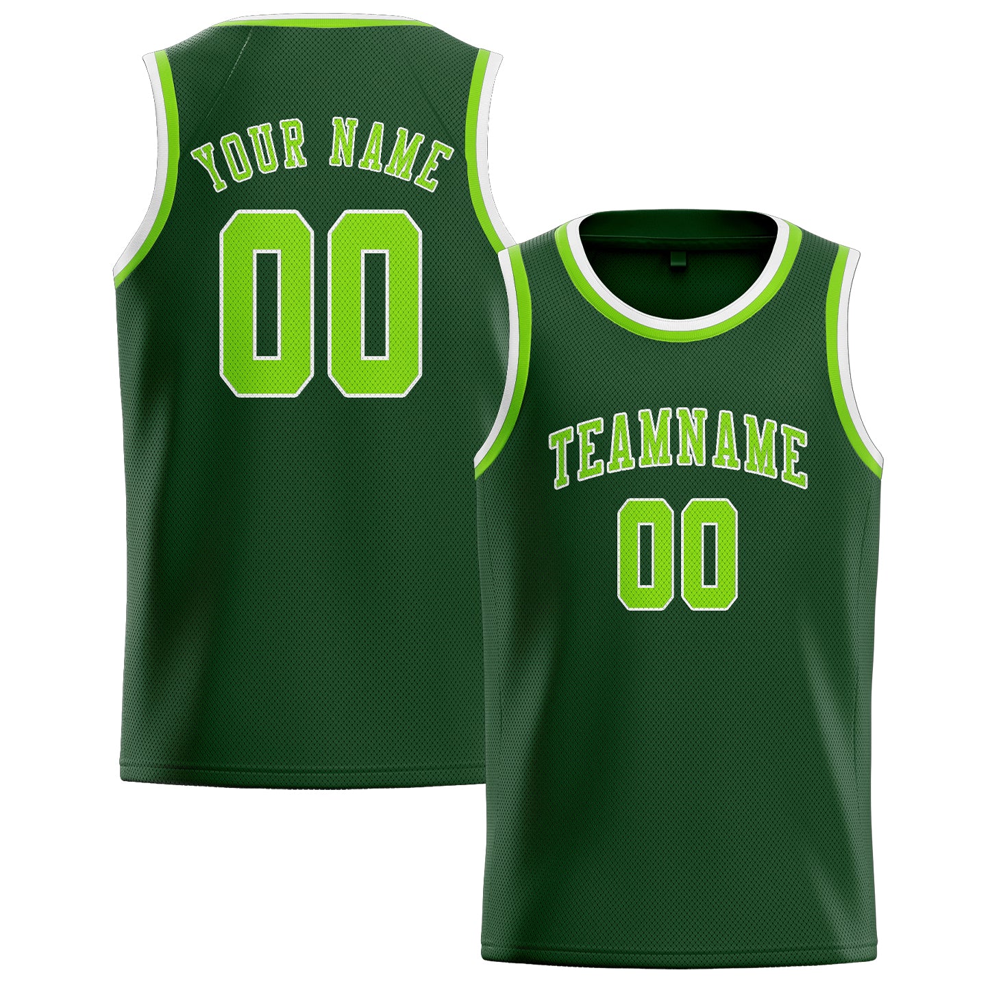 Benutzerdefiniertes Professionelles Tannengrün Smaragdgrün Basketballtrikot