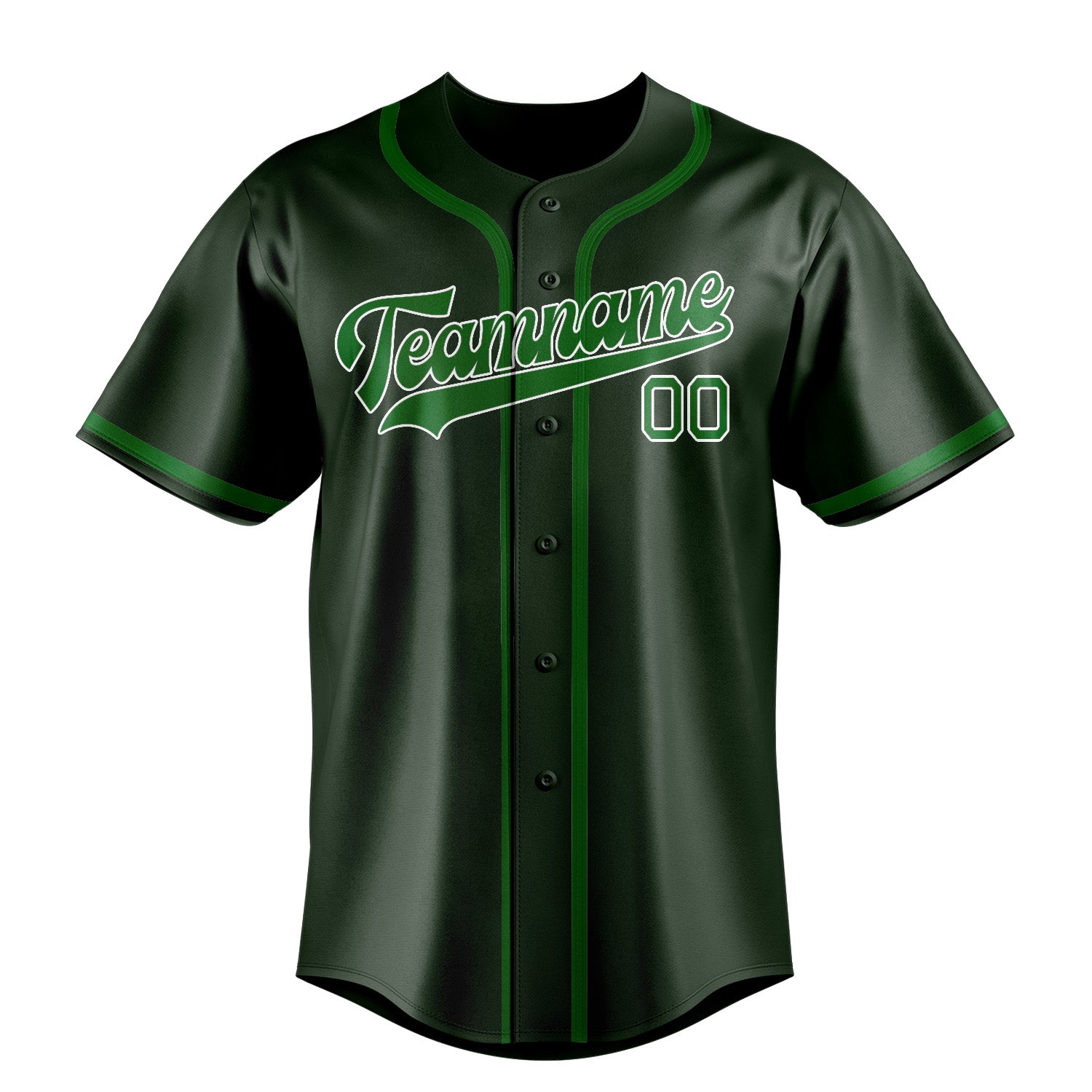 Benutzerdefiniertes Professionelles Tannengrün Smaragdgrün Baseballtrikot