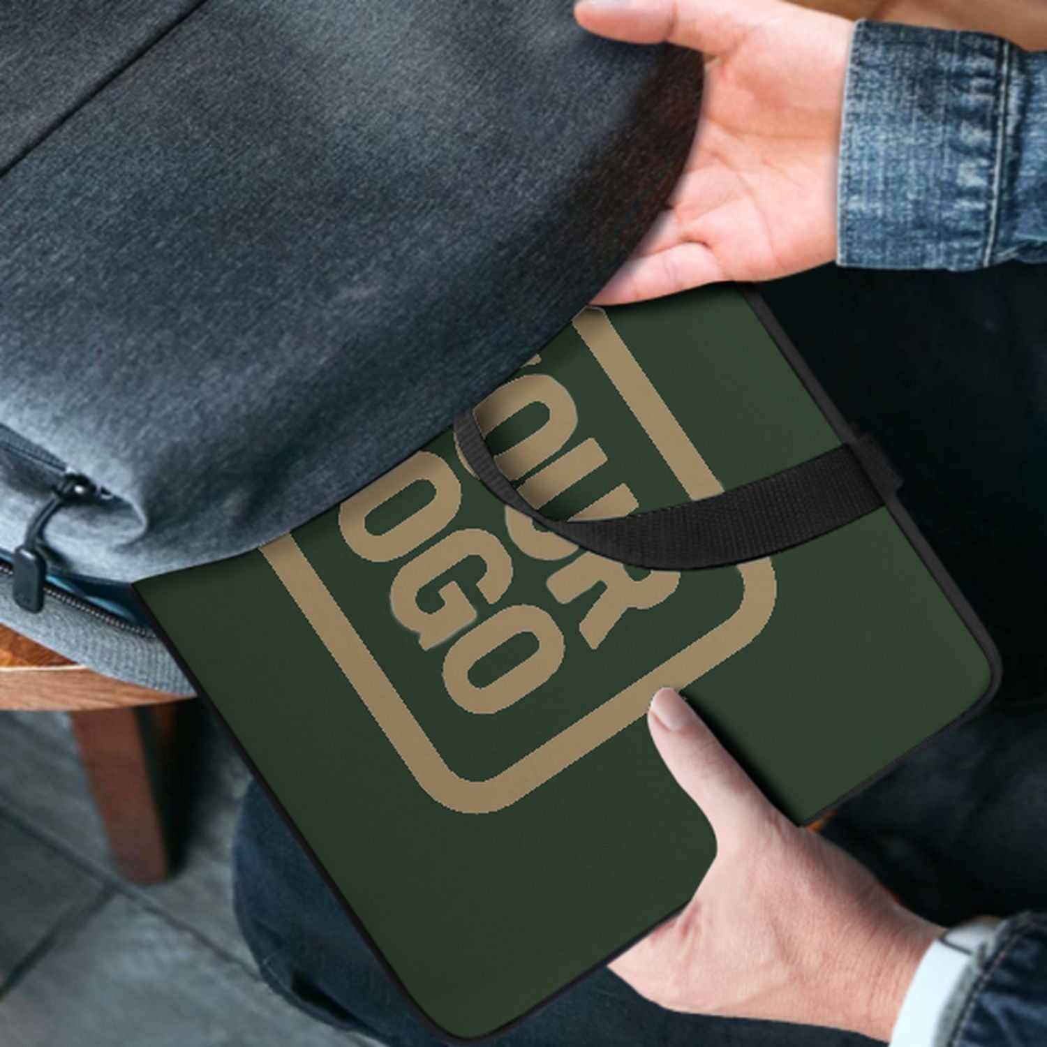 Maßgeschneidertes Tannengrün Light Khaki Laptop Tasche