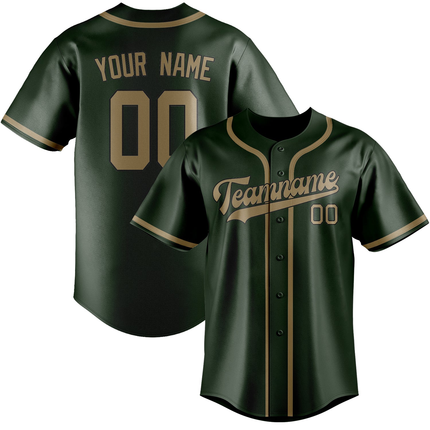 Benutzerdefiniertes Professionelles Tannengrün Hellkhaki Baseballtrikot