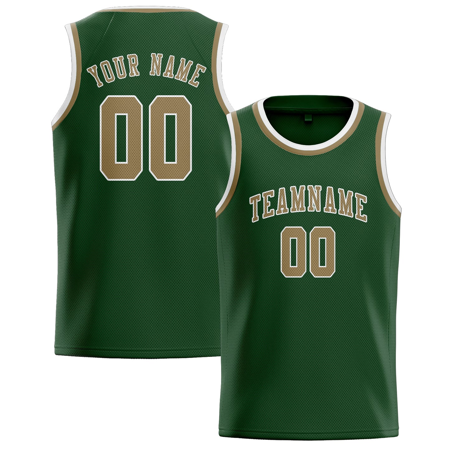 Benutzerdefiniertes Professionelles Tannengrün Hellkhaki Basketballtrikot