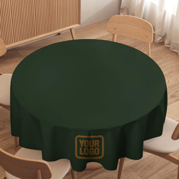 Maßgeschneidertes Tannengrün Khaki Runde Tischdecke