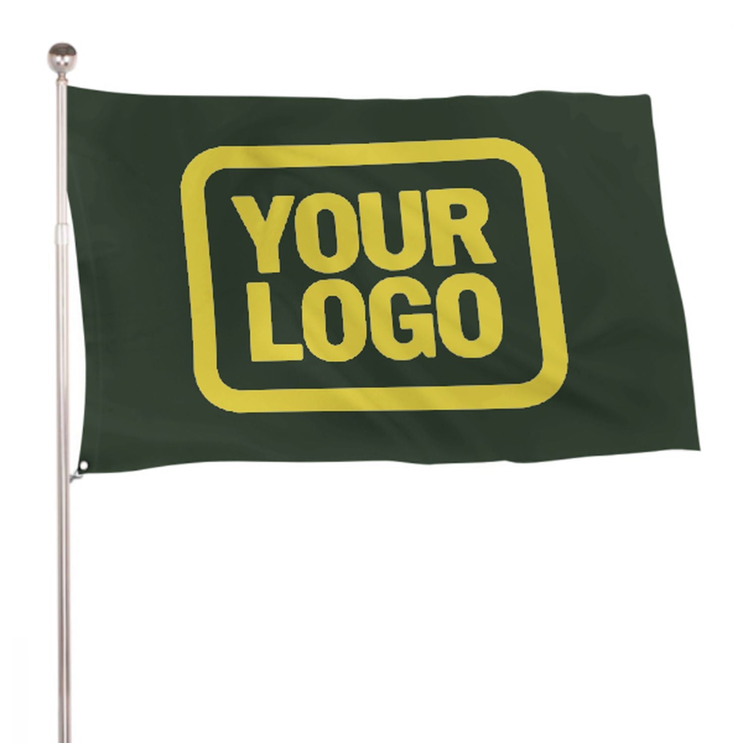 Maßgeschneidertes Tannengrün Blassgelb Flagge