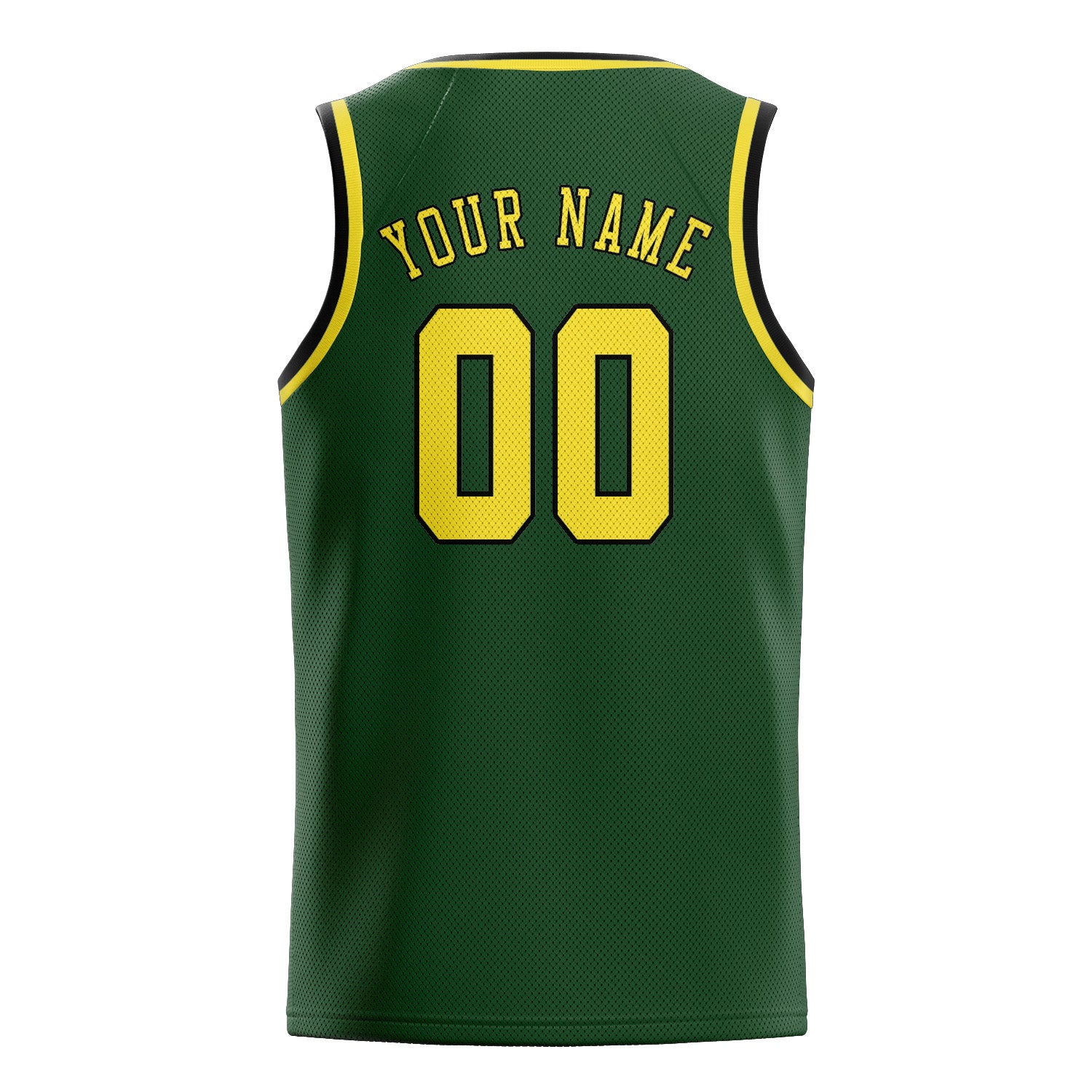 Benutzerdefiniertes Professionelles Tannengrün Blassgelb Basketballtrikot