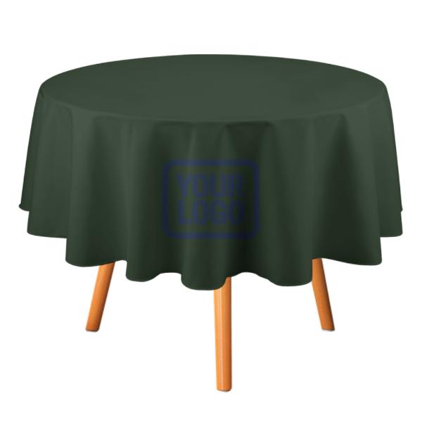 Maßgeschneidertes Tannengrün Marineblau Runde Tischdecke