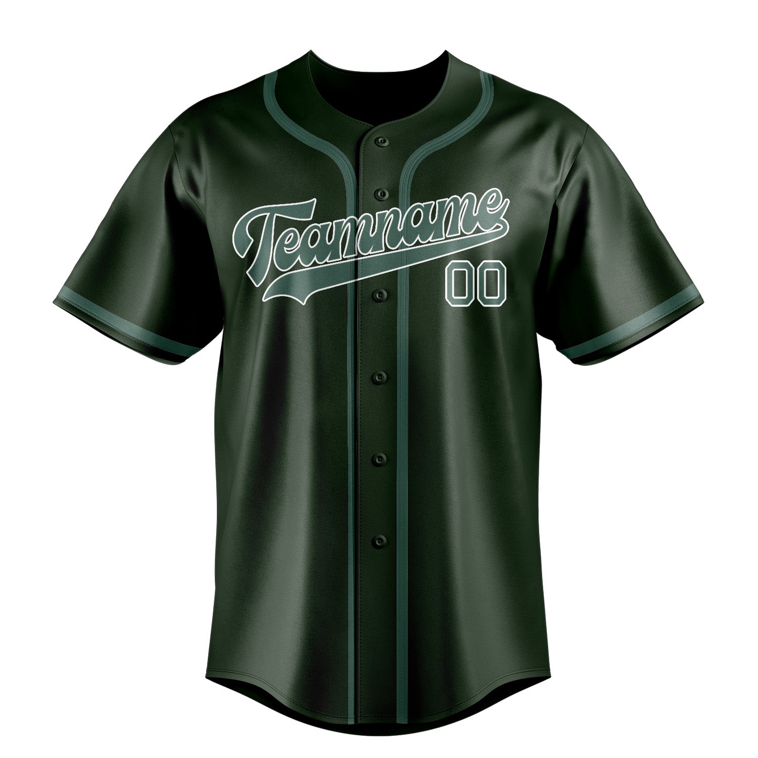 Benutzerdefiniertes Professionelles Tannengrün Blaugrün Baseballtrikot