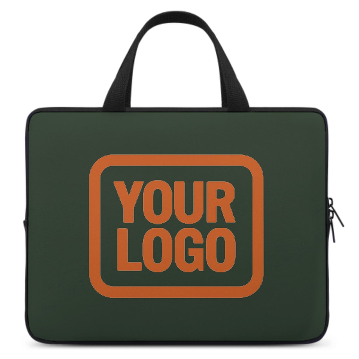 Maßgeschneidertes Tannengrün Orange Laptop Tasche
