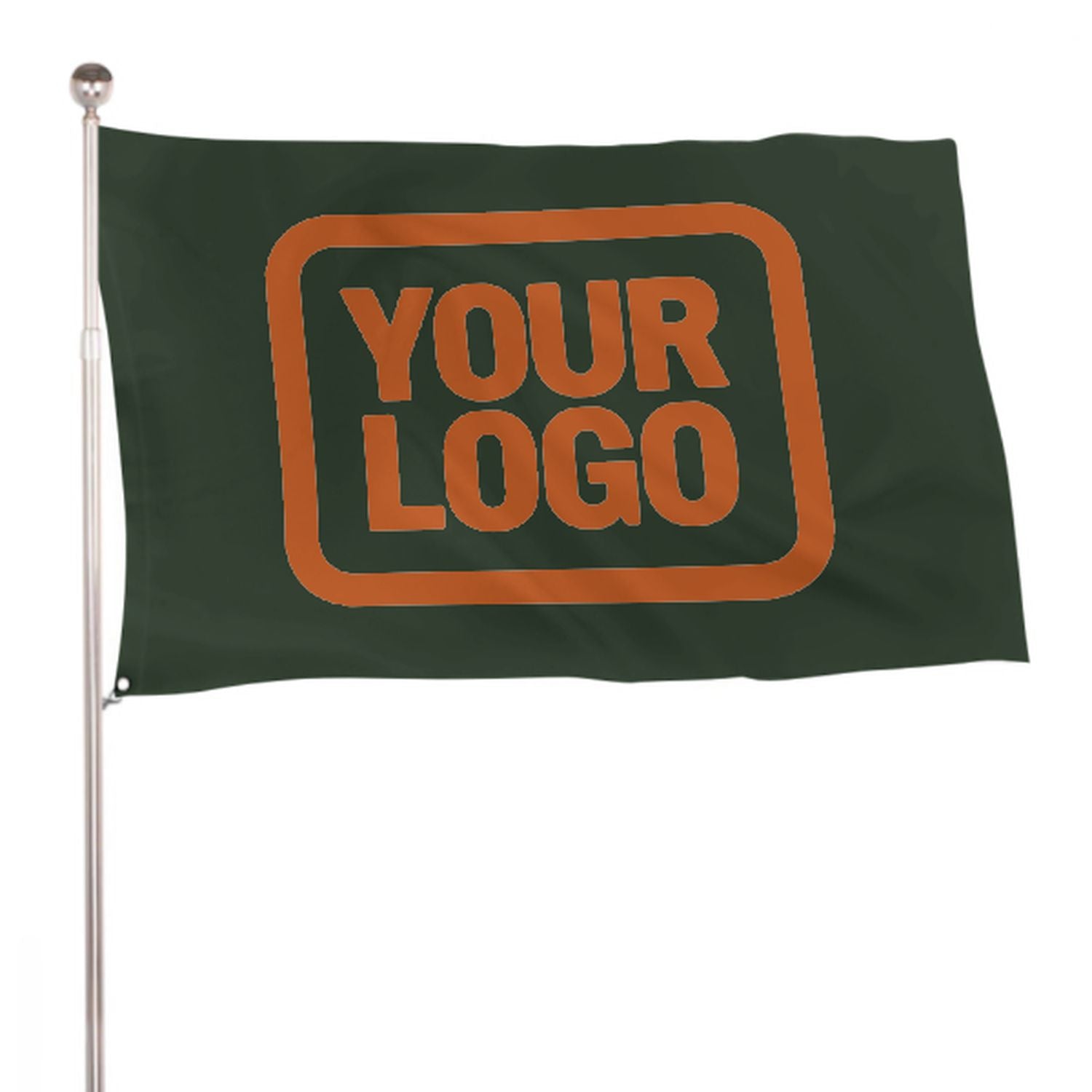 Maßgeschneidertes Tannengrün Orange Flagge