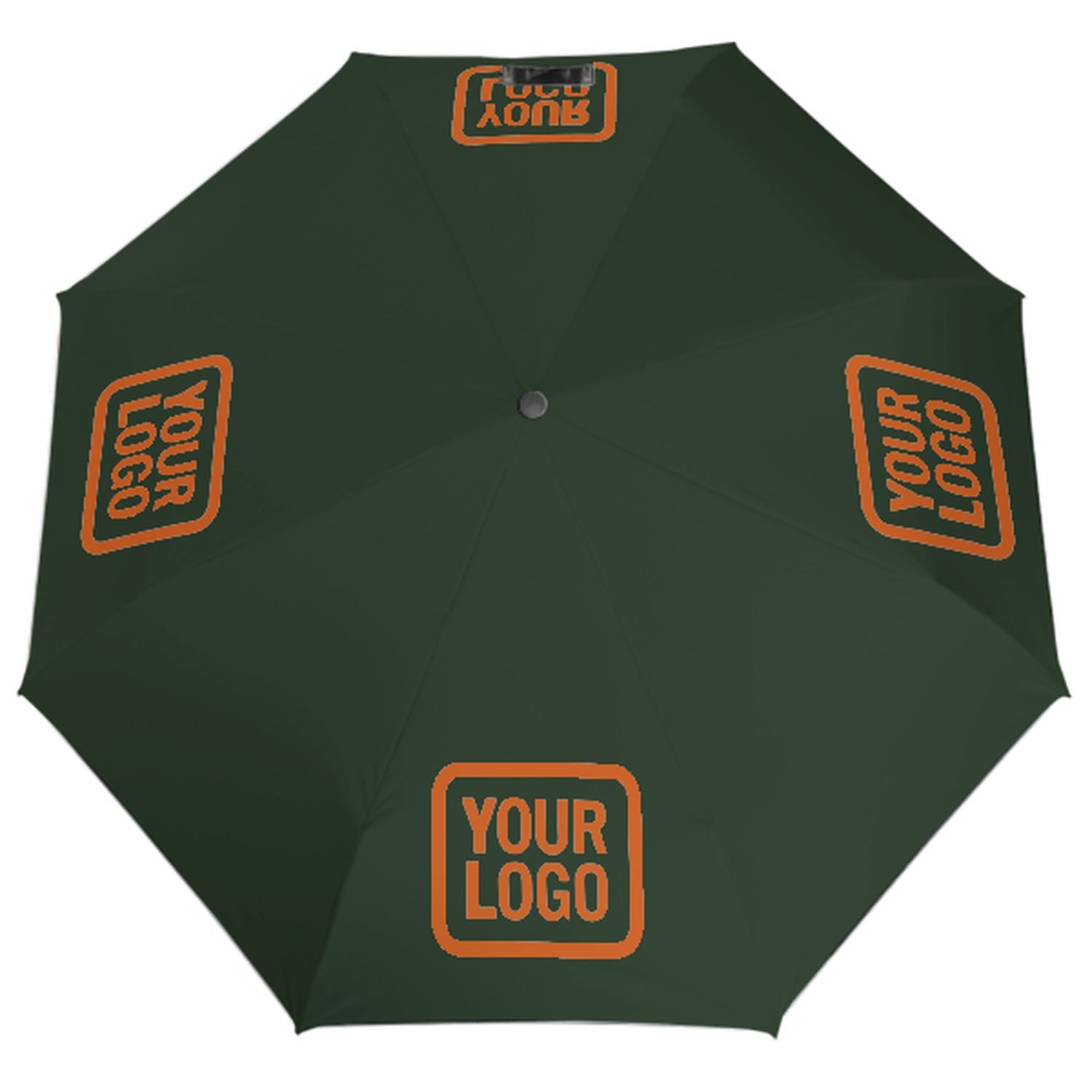 Maßgeschneidertes Tannengrün Orange Automatik-Regenschirm